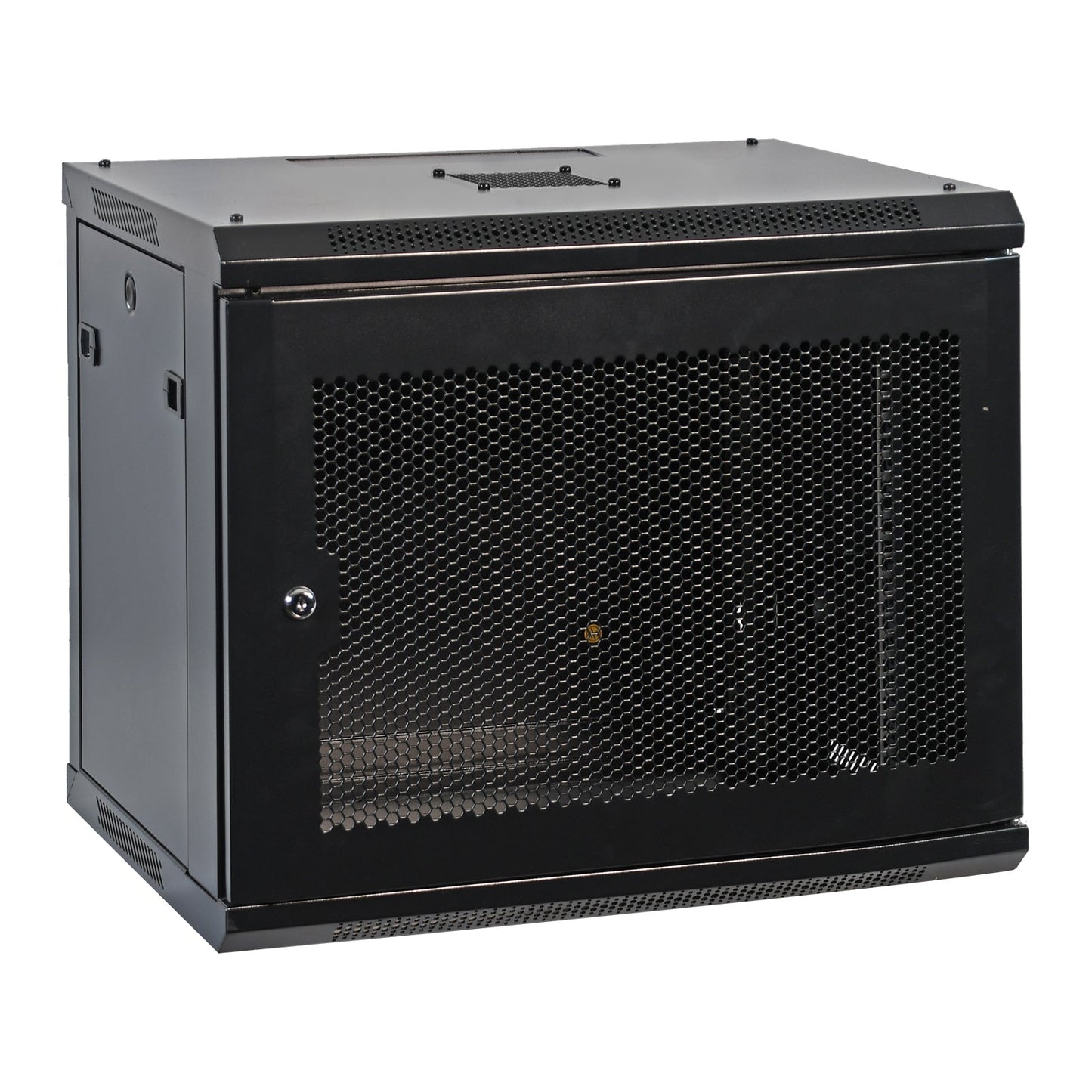 Aeons Pro Series 9U Wall-Mount Rack Cabinet, Switch-Depth, Vented Door