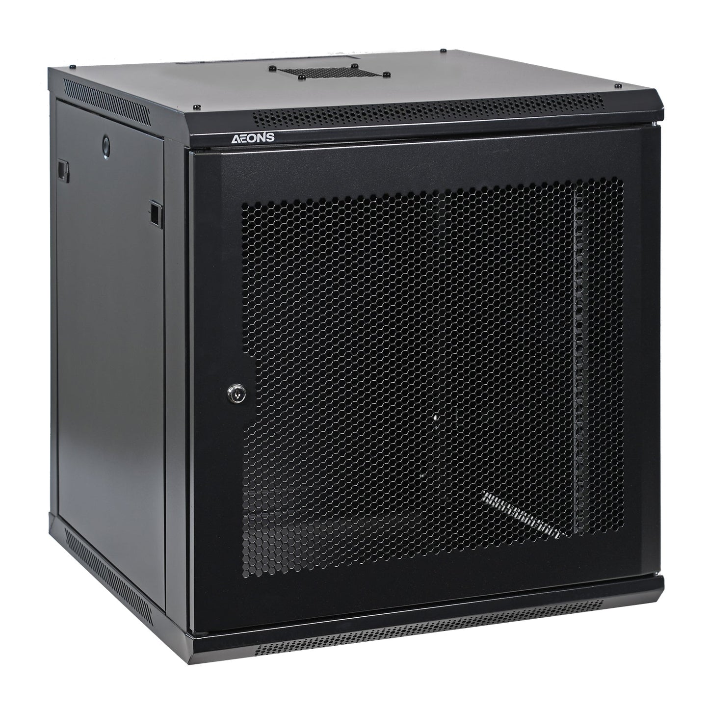 Aeons Pro Series 12U Wall-Mount Rack Cabinet, Mid-Depth, Vented Door