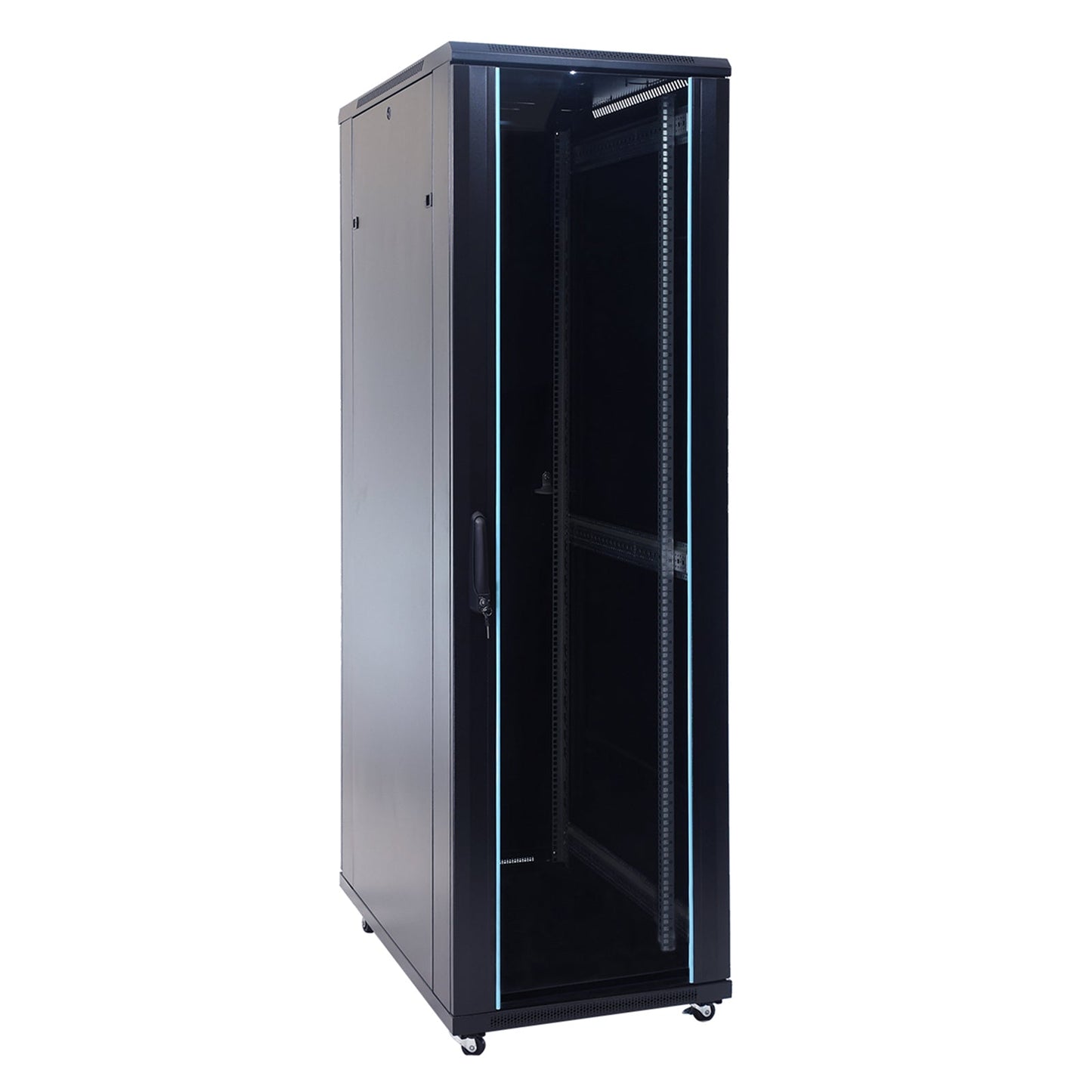 Aeons G-Series 42U Professional Server Rack Enclosure Cabinet Kit, Mid-Depth, Secure Glass Door, Cable Management