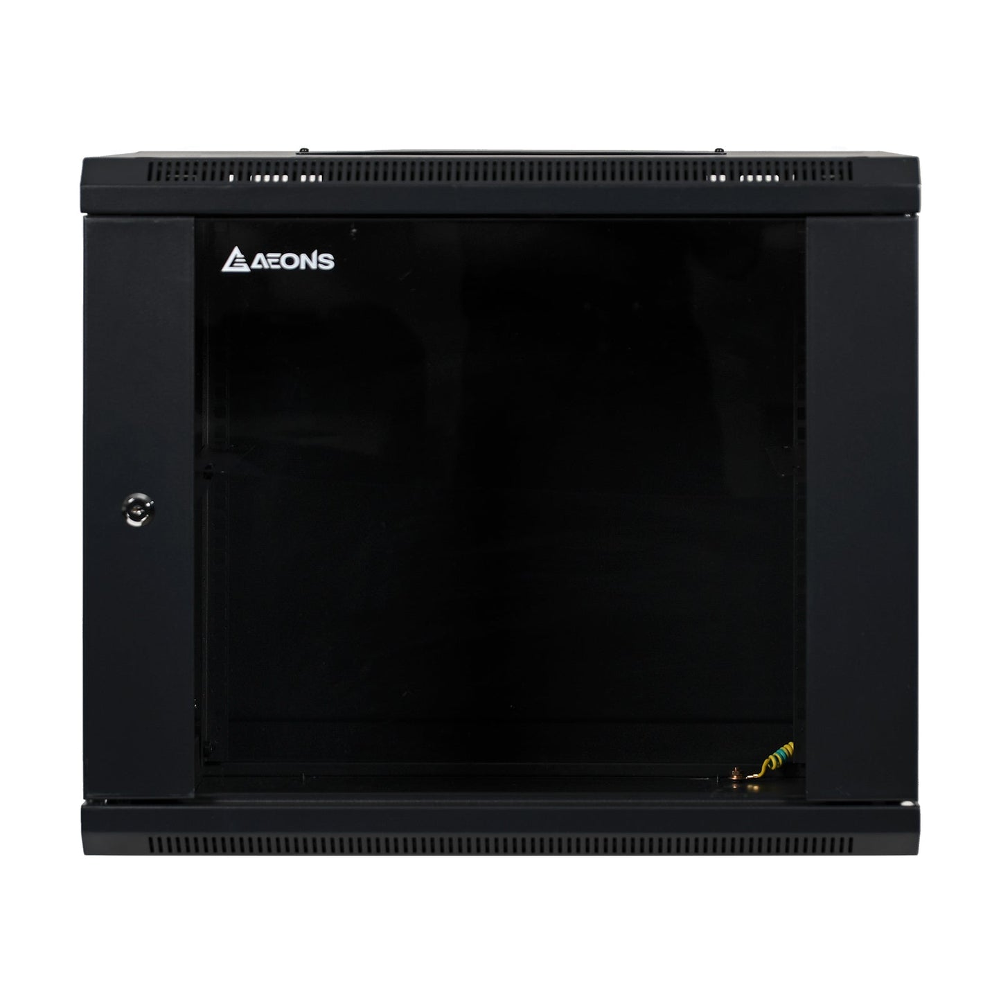 Aeons SC Series 9U Wall-Mount Rack Cabinet, Switch-Depth, Glass Door, Assembled