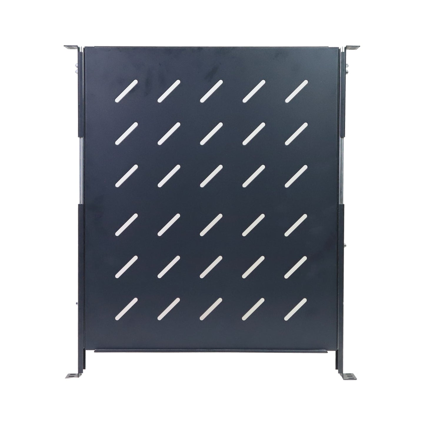 Aeons Universal 1U Rack Mount Vented 4-Post Sliding Shelf, Adjustable Mounting, 20-inch Depth