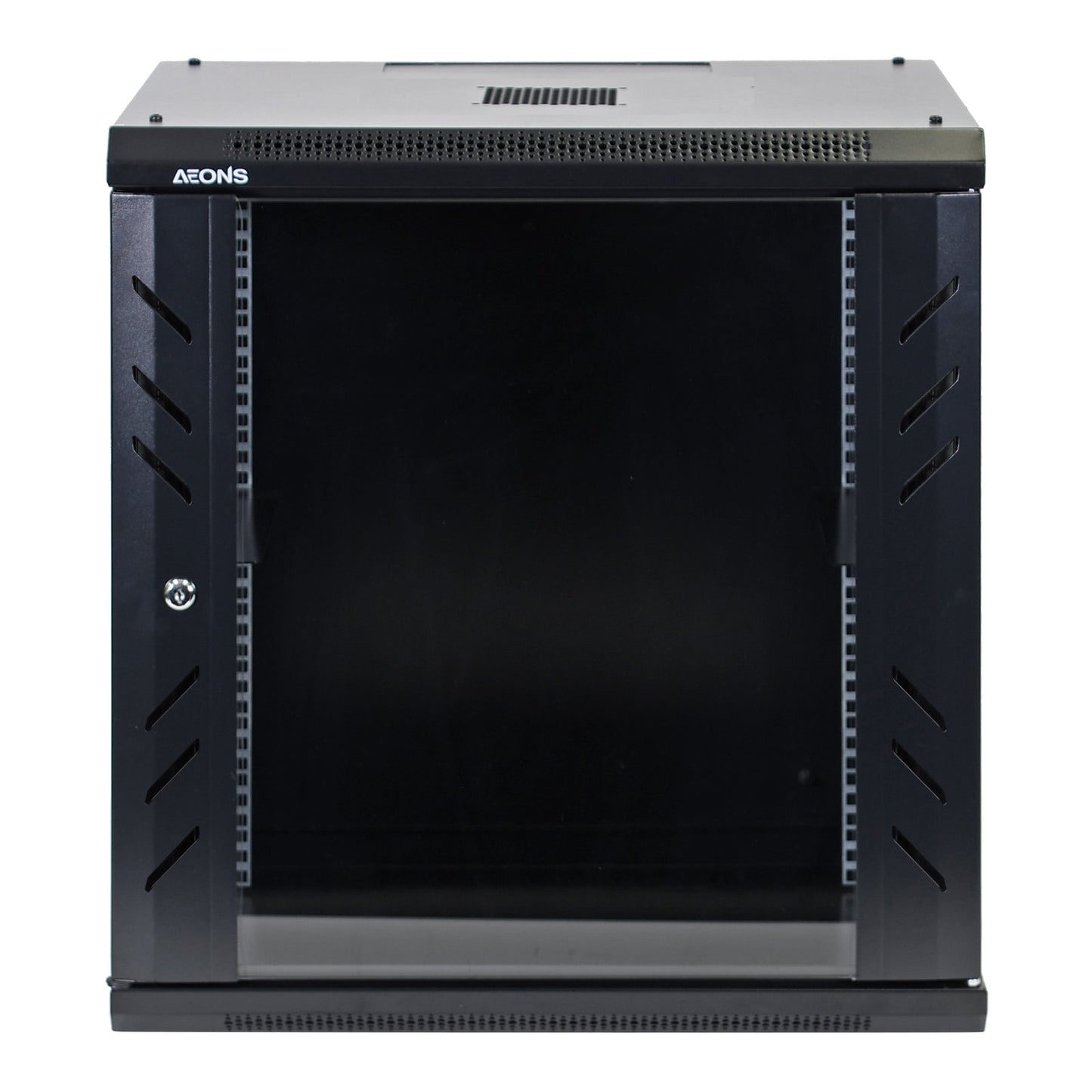 Aeons Pro Series 12U Wall-Mount Rack Cabinet, Mid-Depth, Glass Door