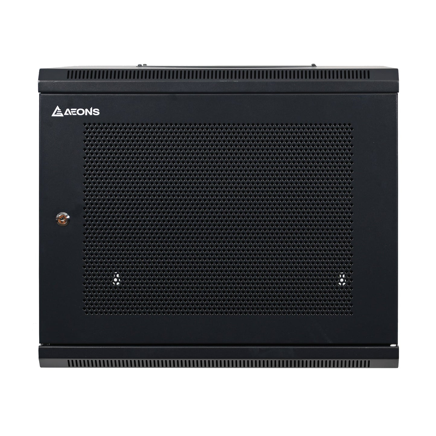 Aeons SB Series 9U Wall-Mount Network Cabinet, Hinged Swing-Out, Mid-Depth, Vented Door