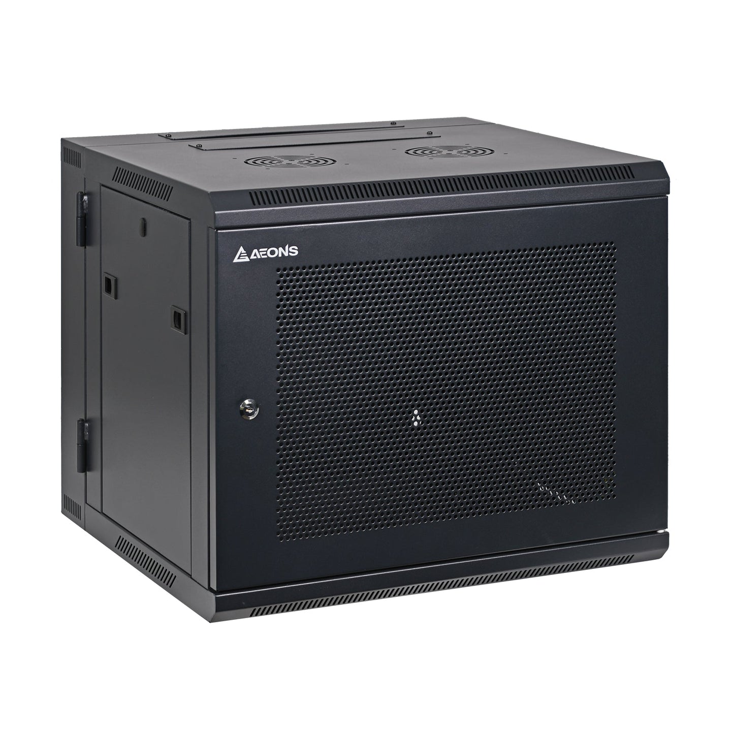 Aeons SB Series 9U Wall-Mount Network Cabinet, Hinged Swing-Out, Switch-Depth, Vented Door