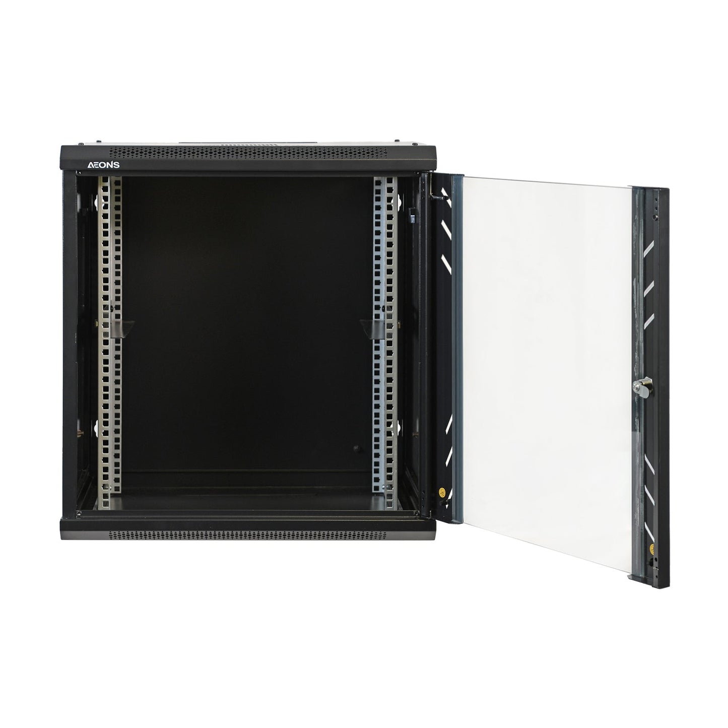 Aeons Pro Series 12U Wall-Mount Rack Cabinet, Switch-Depth, Glass Door