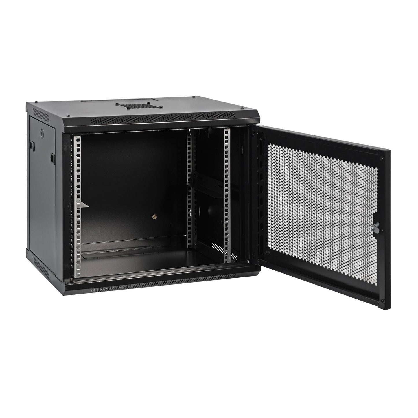 Aeons Pro Series 9U Wall-Mount Rack Cabinet, Switch-Depth, Vented Door