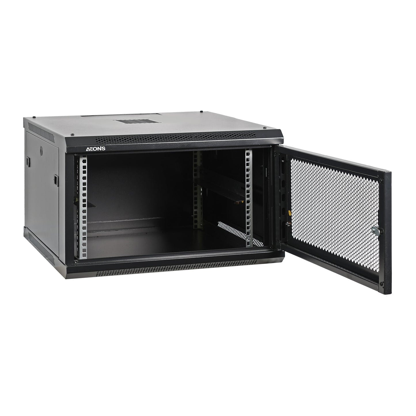 Aeons Pro Series 6U Wall-Mount Rack Cabinet, Mid-Depth, Vented Door