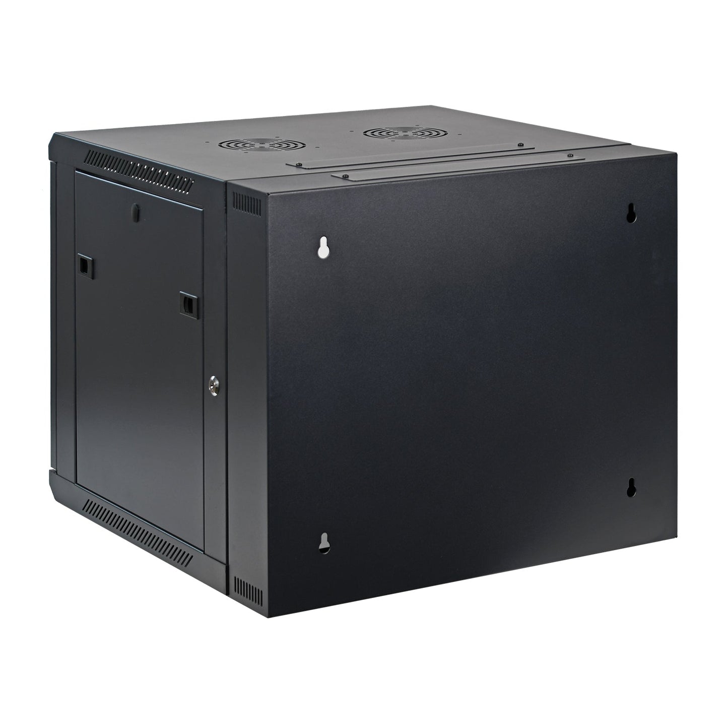 Aeons SB Series 9U Wall-Mount Network Cabinet, Hinged Swing-Out, Mid-Depth, Glass Door