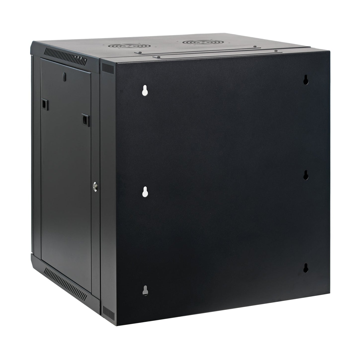 Aeons SB Series 12U Wall-Mount Network Cabinet, Hinged Swing-Out, Mid-Depth, Glass Door