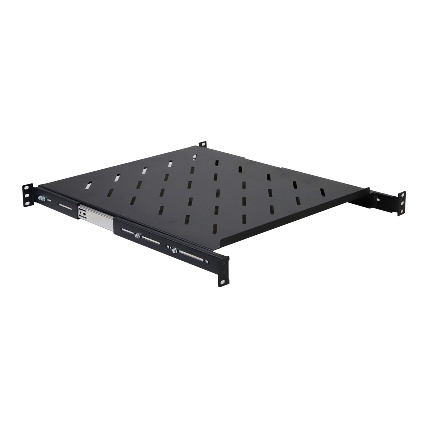 Aeons Universal 1U Rack Mount Vented 4-Post Sliding Shelf, Adjustable Mounting, 20-inch Depth