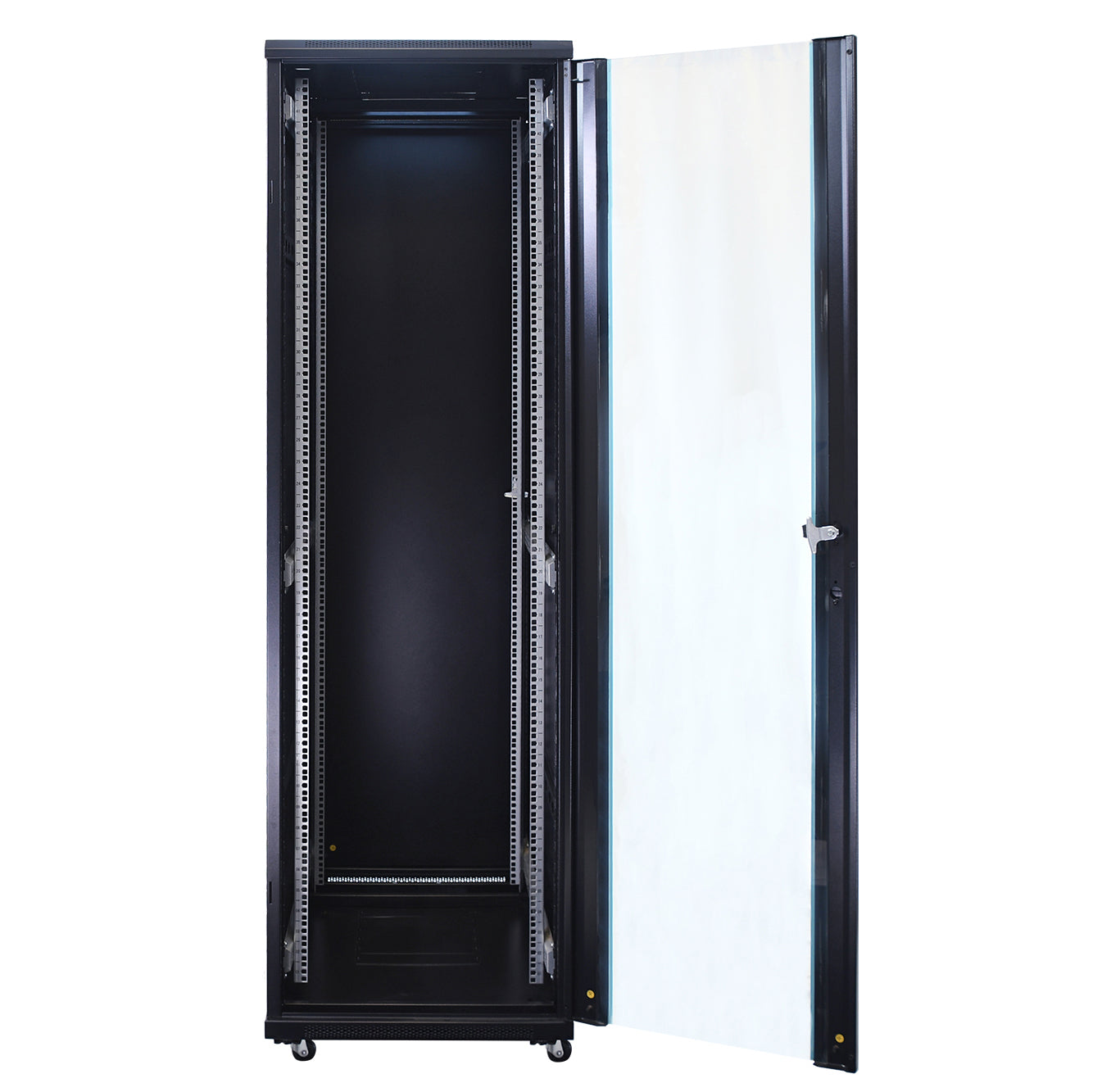 Aeons G-Series 42U Professional Server Rack Enclosure Cabinet Kit, Mid-Depth, Secure Glass Door, Cable Management
