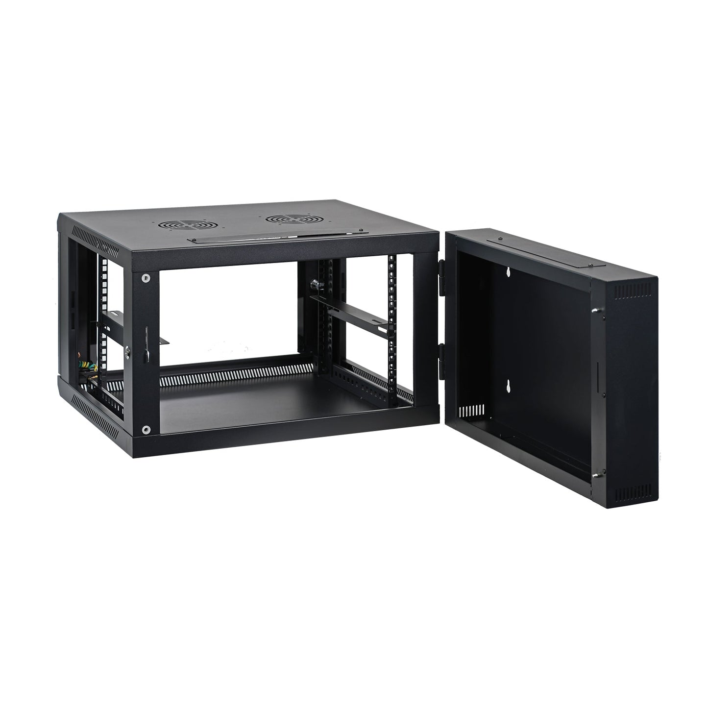 Aeons SB Series 6U Wall-Mount Network Cabinet, Hinged Swing-Out, Mid-Depth, Vented Door