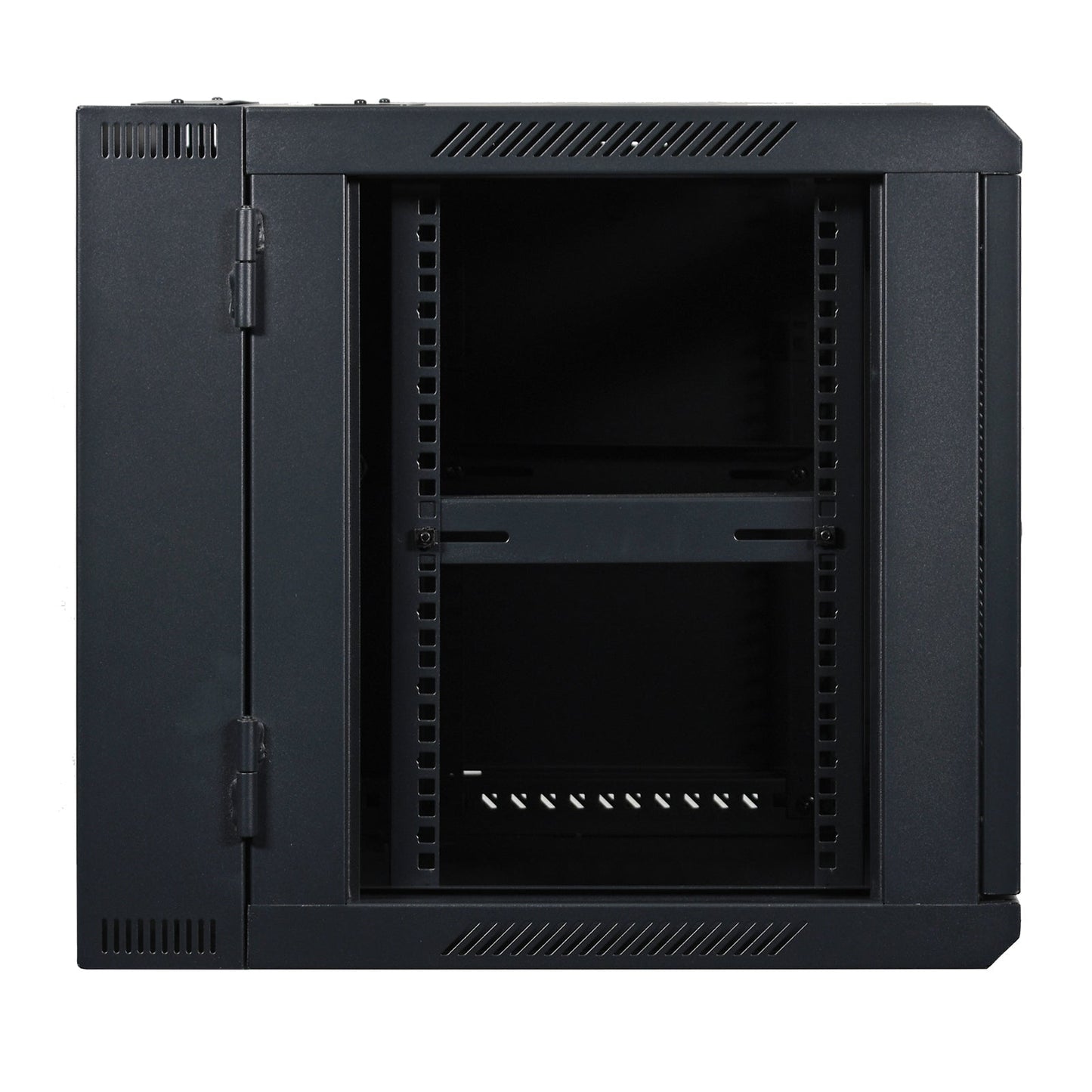 Aeons SB Series 9U Wall-Mount Network Cabinet, Hinged Swing-Out, Switch-Depth, Glass Door