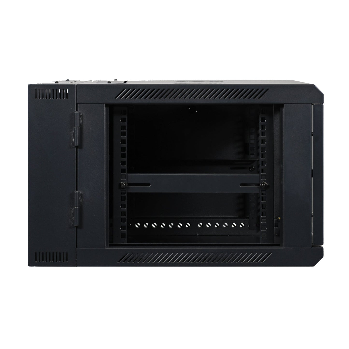 Aeons SB Series 6U Wall-Mount Network Cabinet, Hinged Swing-Out, Mid-Depth, Glass Door