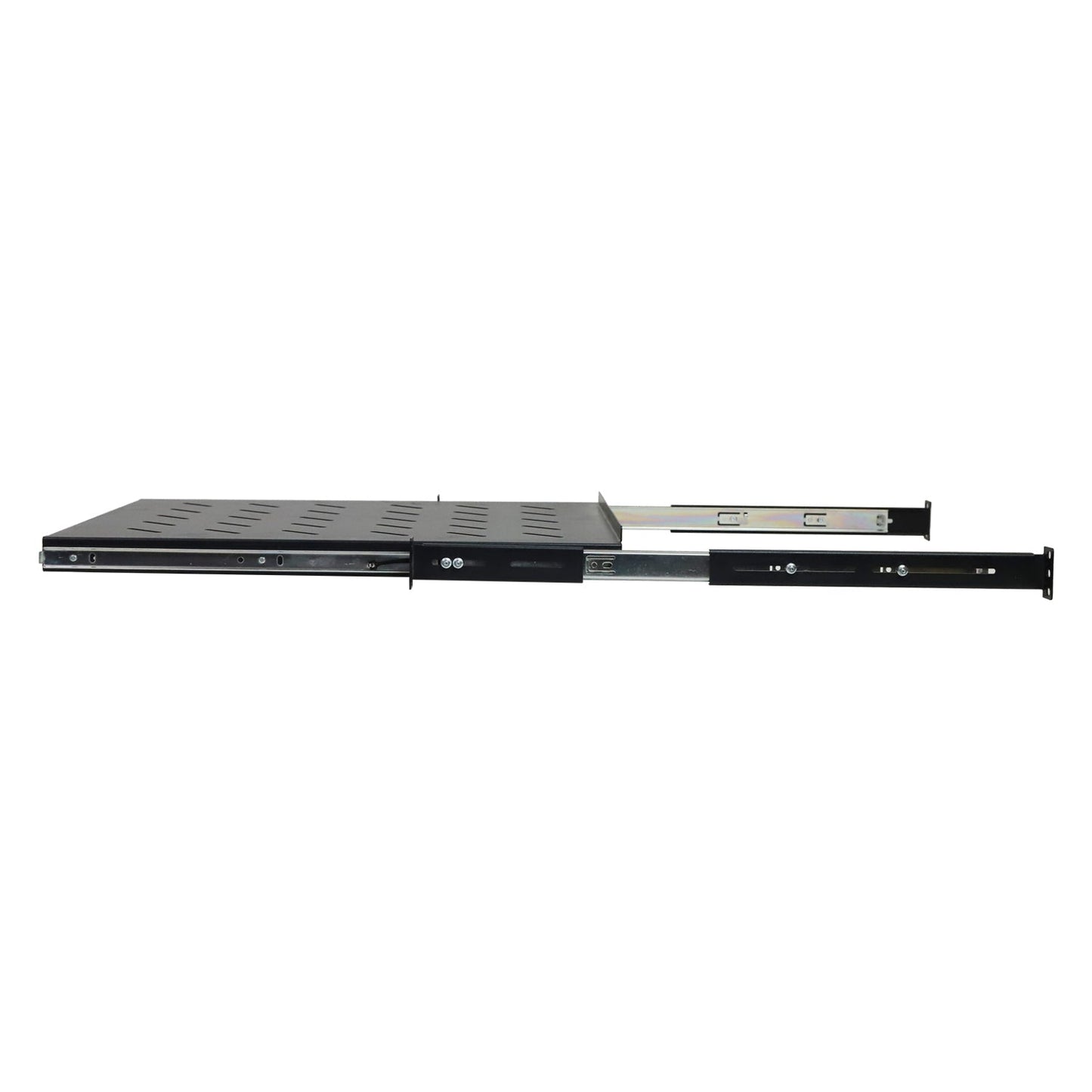 Aeons Universal 1U Rack Mount Vented 4-Post Sliding Shelf, Adjustable Mounting, 20-inch Depth