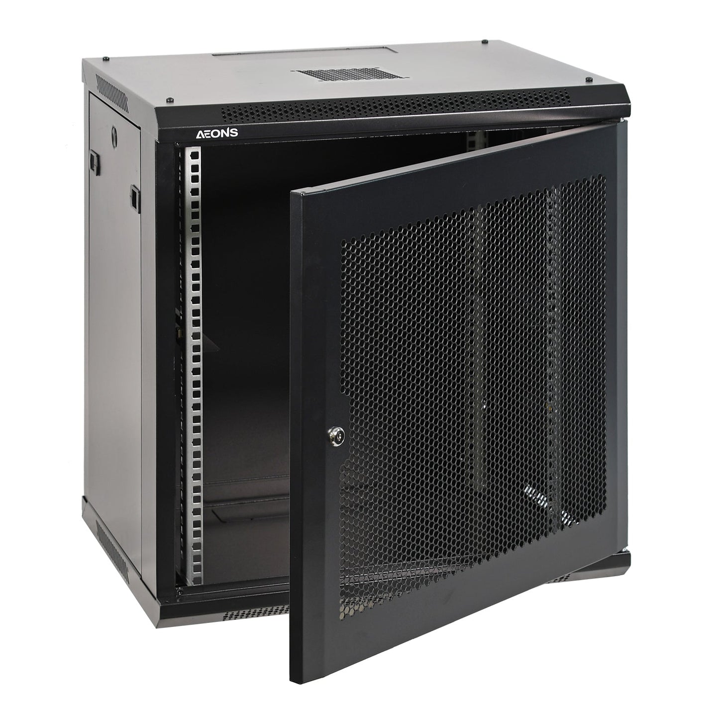 Aeons Pro Series 12U Wall-Mount Rack Cabinet, Switch-Depth, Vented Door