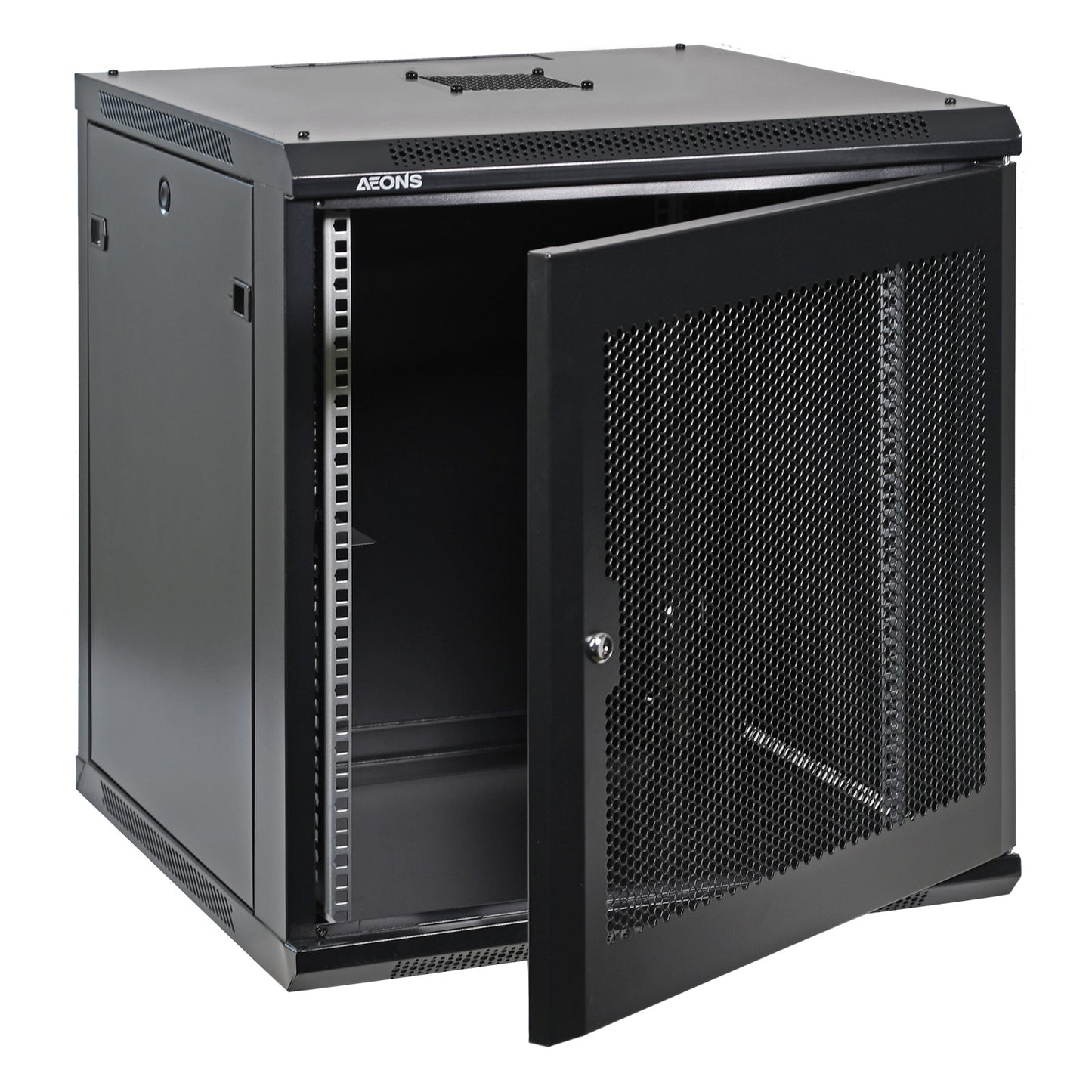 Aeons Pro Series 12U Wall-Mount Rack Cabinet, Mid-Depth, Vented Door
