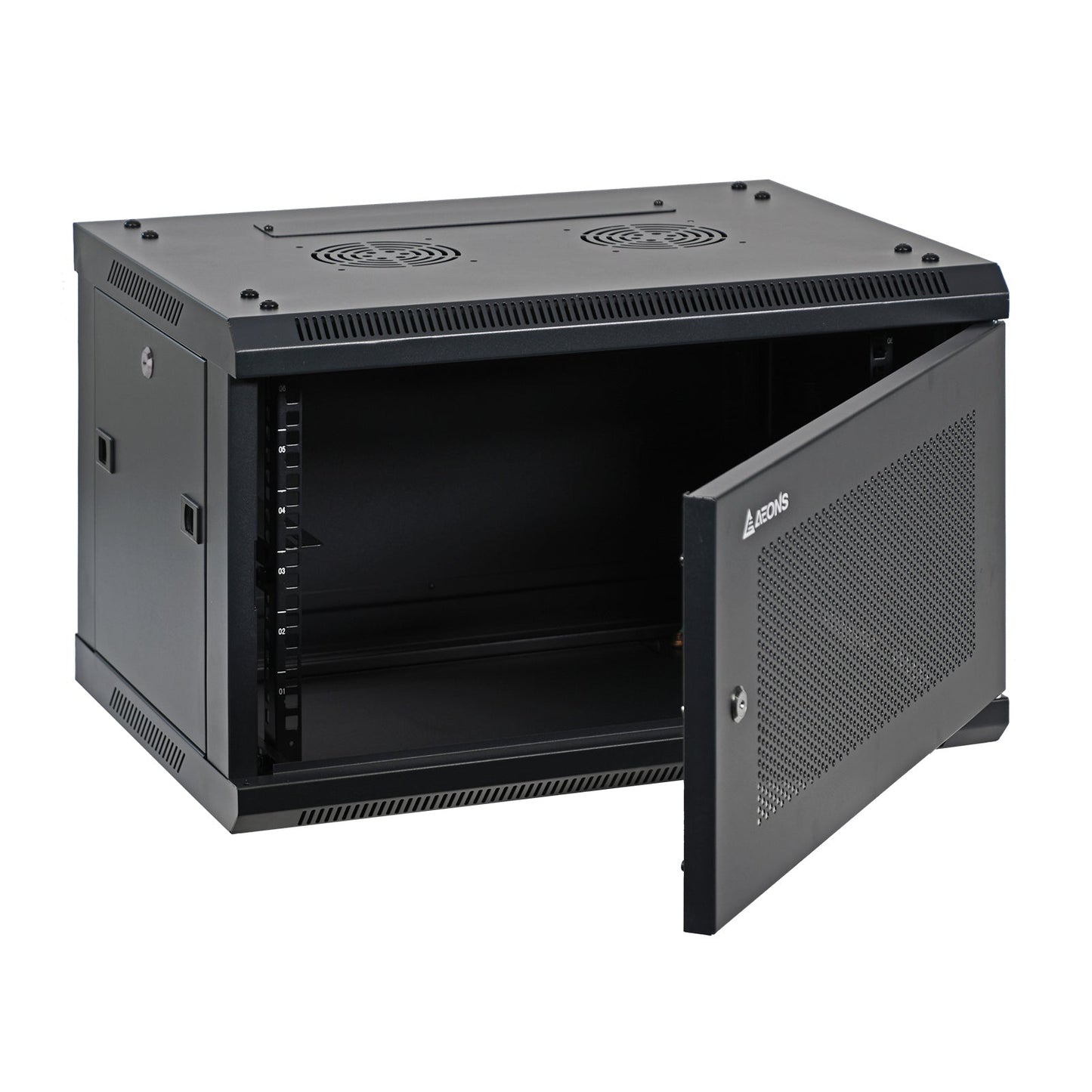 Aeons SP Series 6U Wall-Mount Rack Cabinet, Switch-Depth, Vented Door