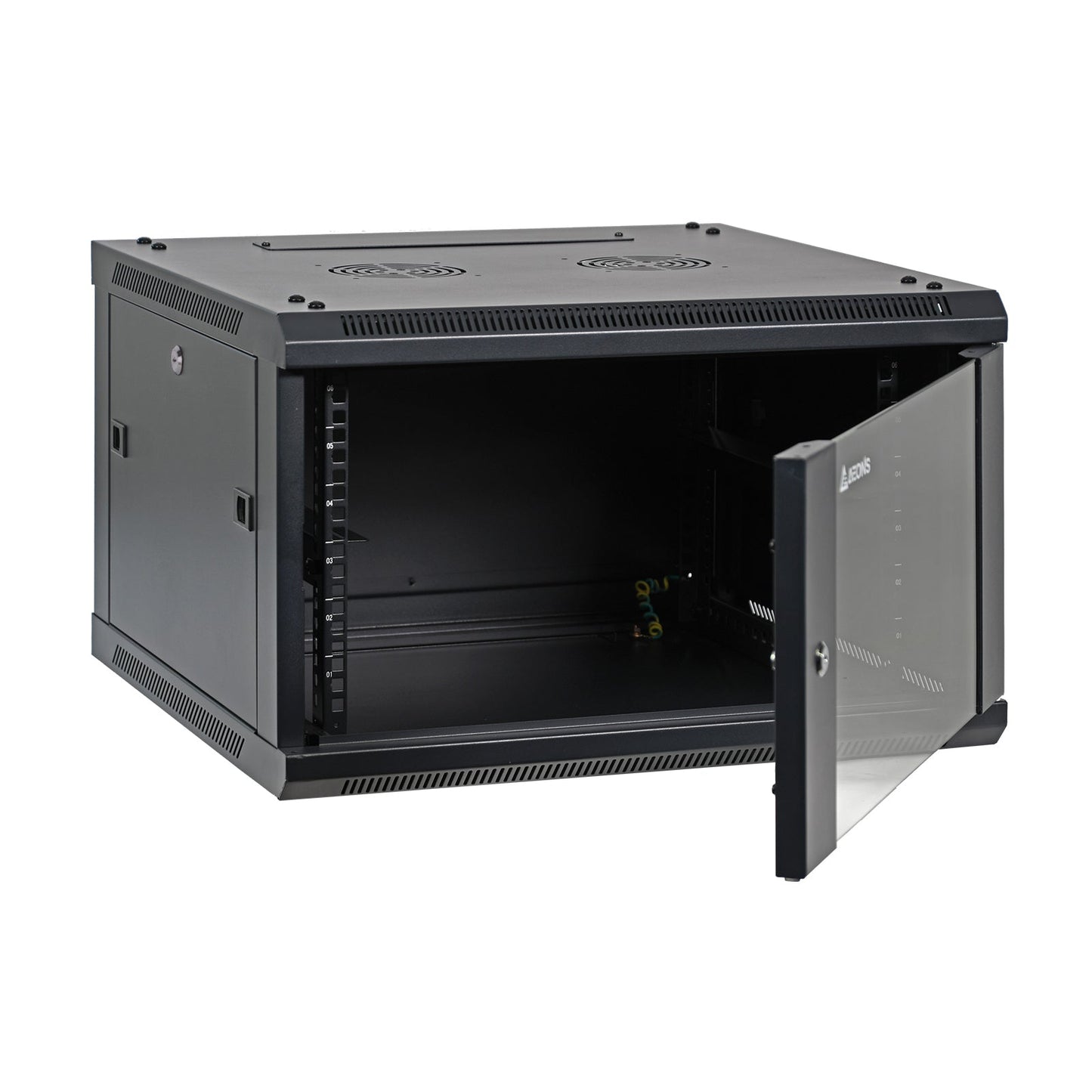 Aeons SP Series 6U Wall-Mount Rack Cabinet, Mid-Depth, Glass Door