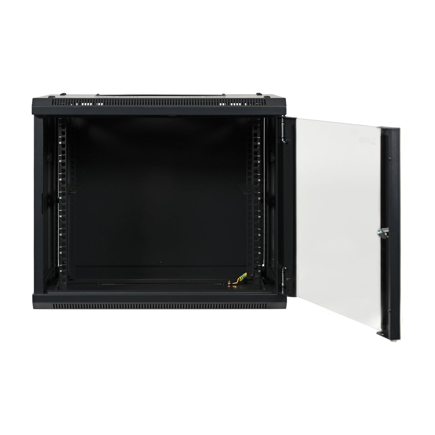 Aeons SP Series 9U Wall-Mount Rack Cabinet, Switch-Depth, Glass Door