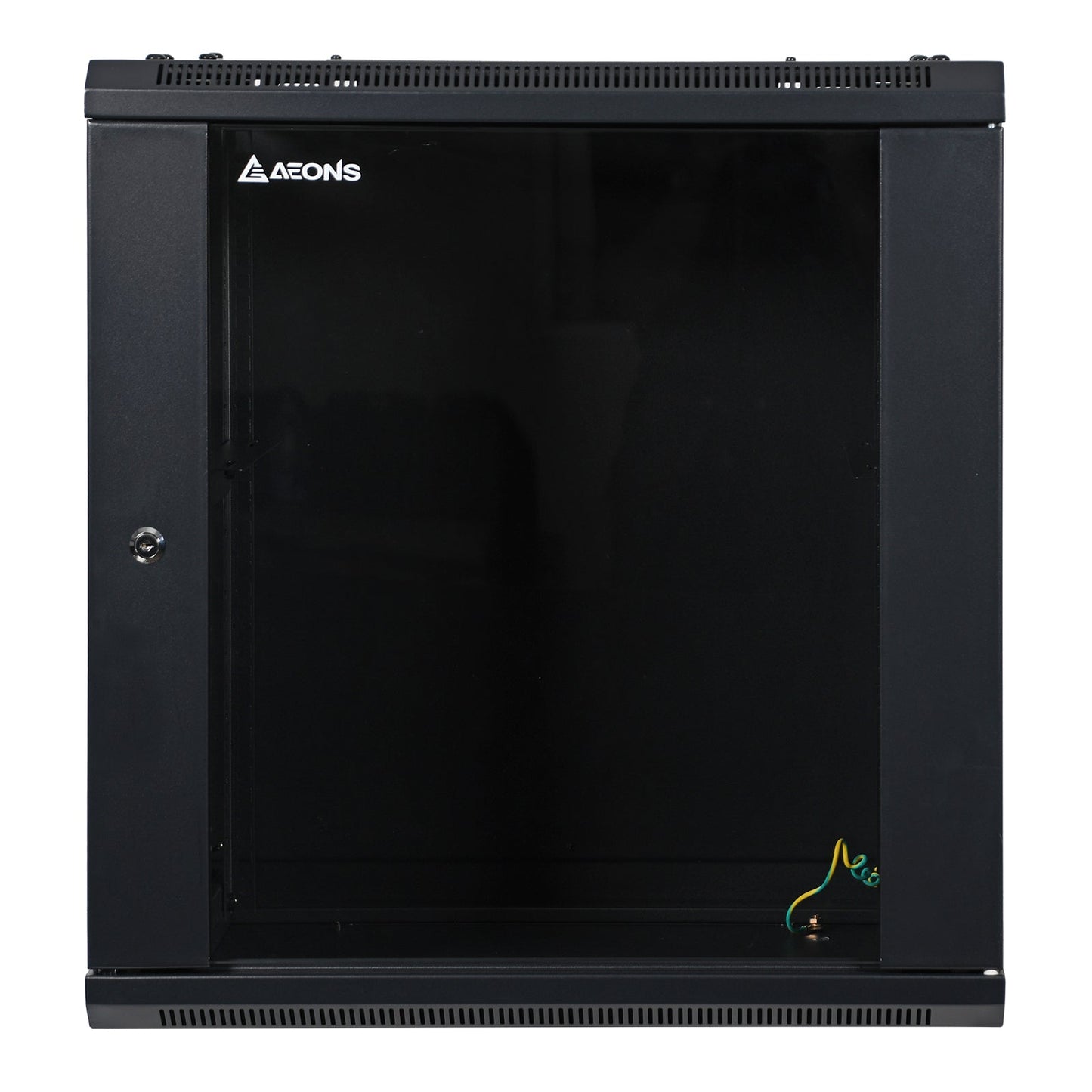 Aeons SP Series 12U Wall-Mount Rack Cabinet, Switch-Depth, Glass Door