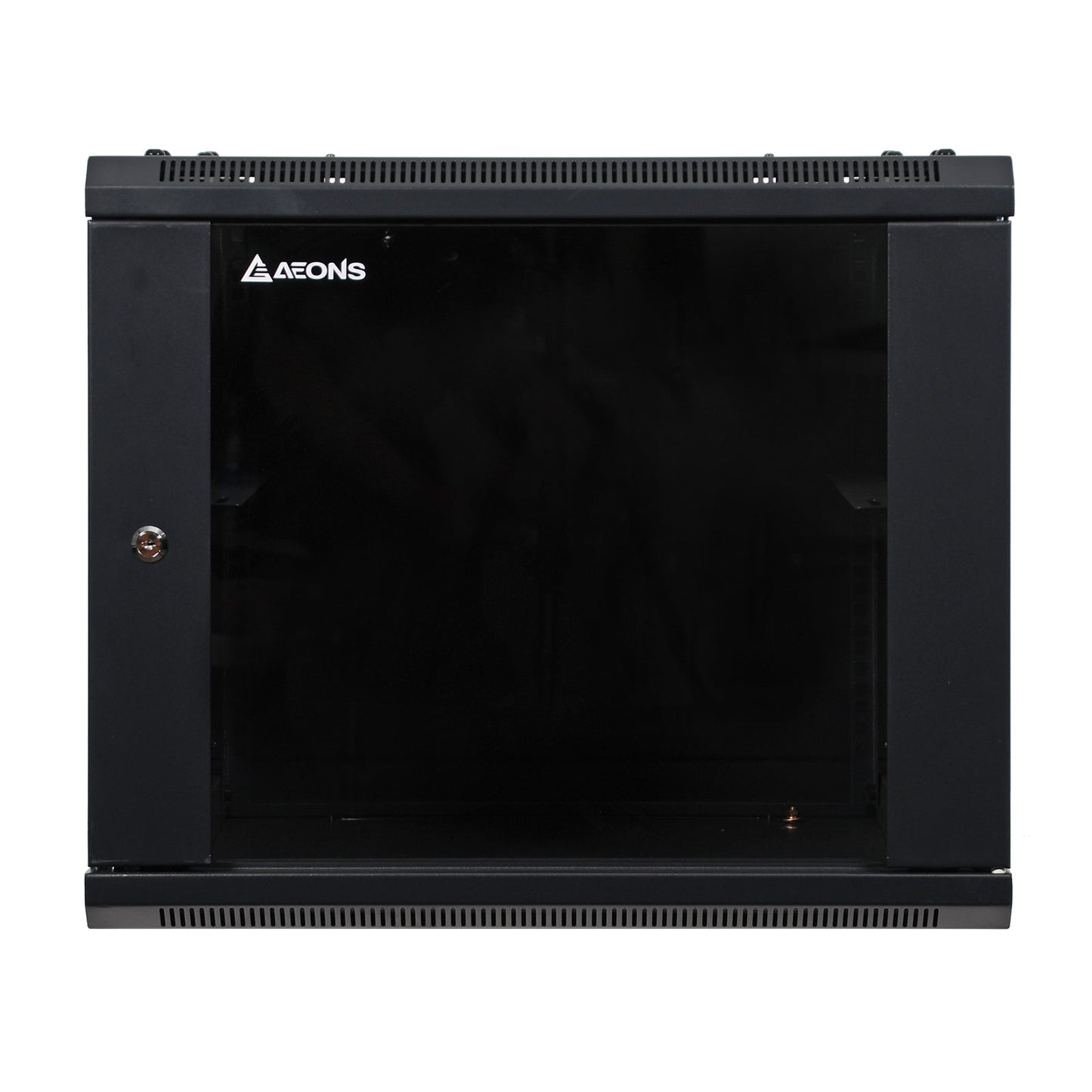 Aeons SP Series 9U Wall-Mount Rack Cabinet, Mid-Depth, Glass Door