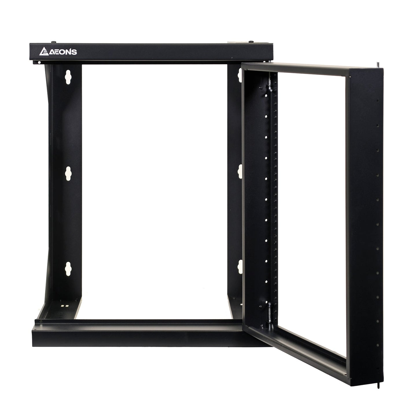 Aeons SBC Series 12U Wall-Mount Open-Frame Rack, Adjustable-Depth, Swing Out Hinged Gate