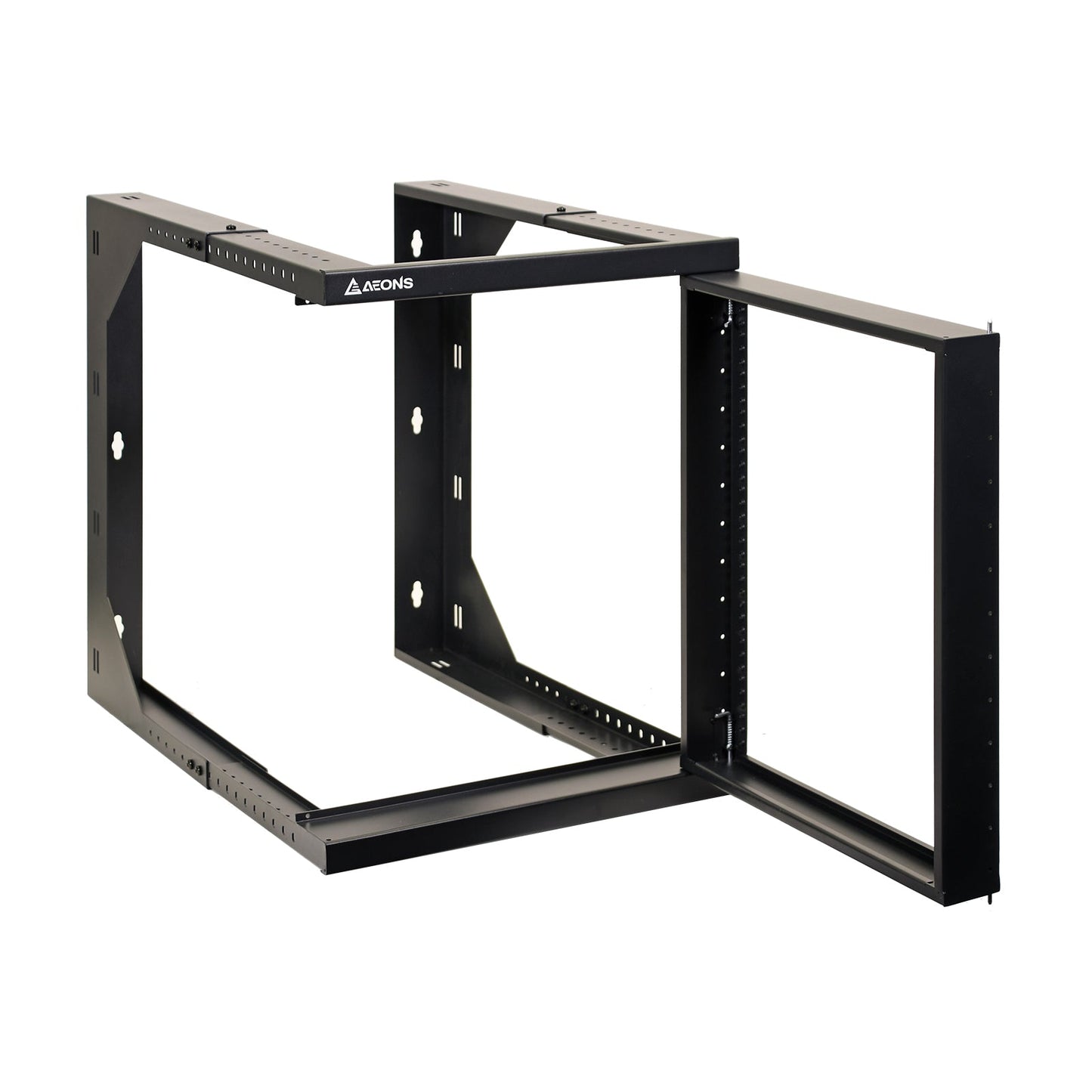 Aeons SBC Series 12U Wall-Mount Open-Frame Rack, Adjustable-Depth, Swing Out Hinged Gate