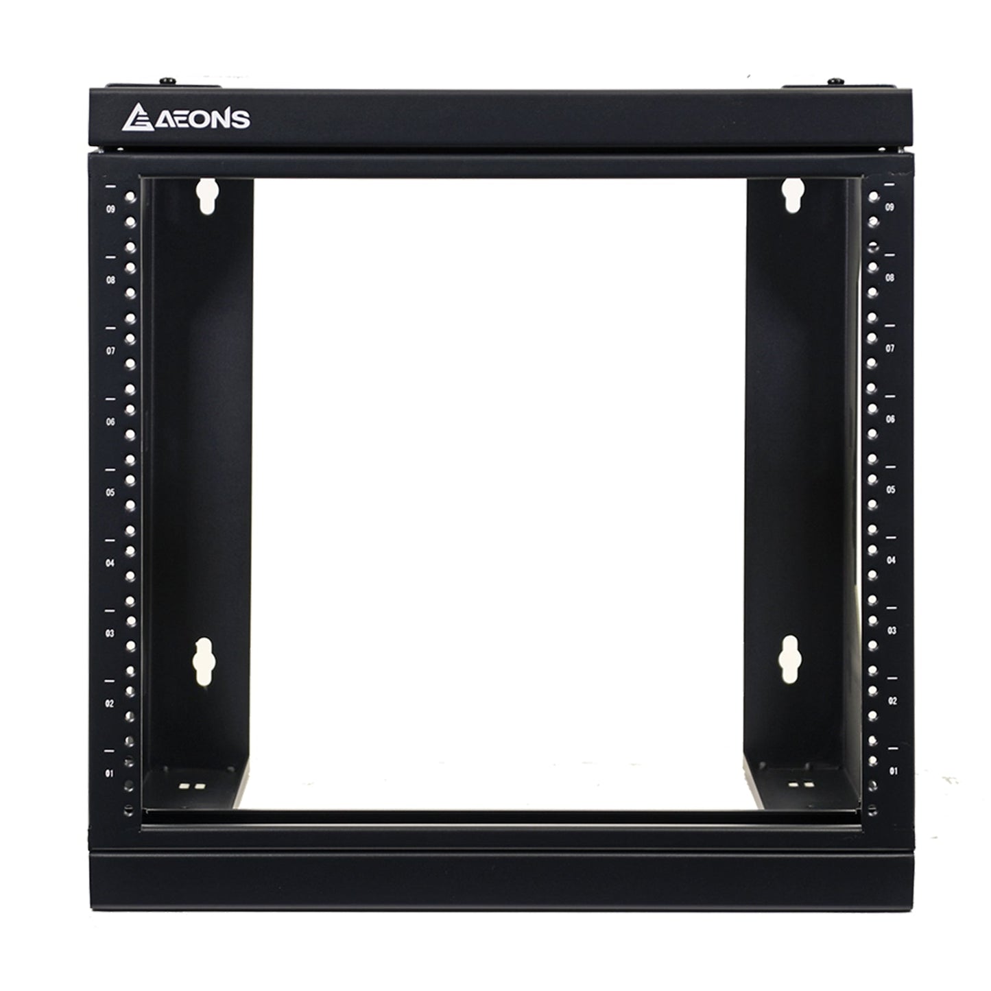 Aeons SBC Series 9U Wall-Mount Open-Frame Rack, Adjustable-Depth, Swing Out Hinged Gate
