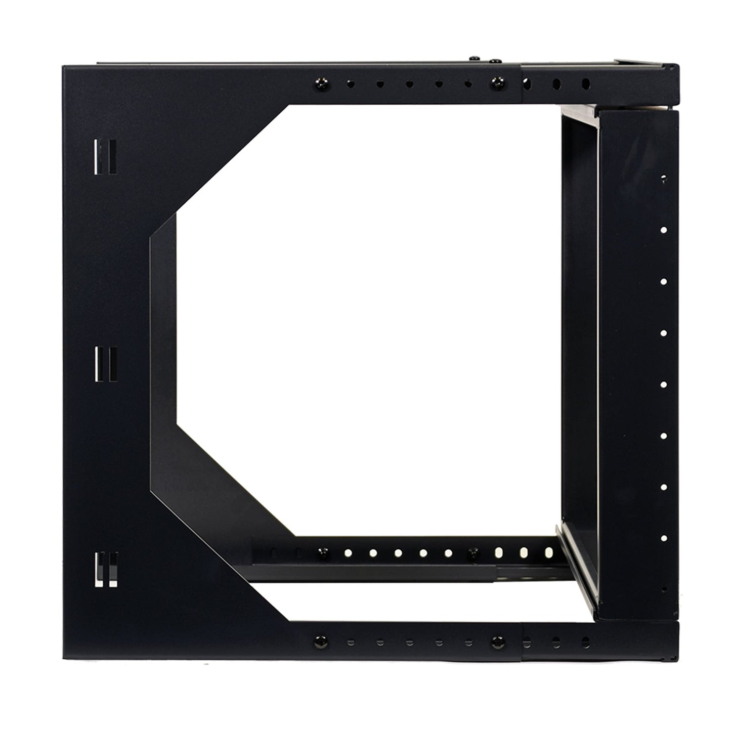 Aeons SBC Series 9U Wall-Mount Open-Frame Rack, Adjustable-Depth, Swing Out Hinged Gate