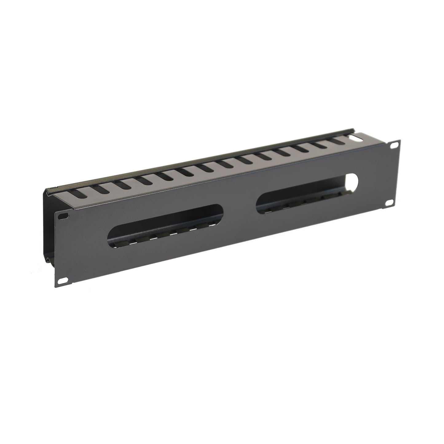 Aeons 2U Rack Mount Cable Management Horizontal Raceway with Cover, Metal Slim Design, 2 Pack