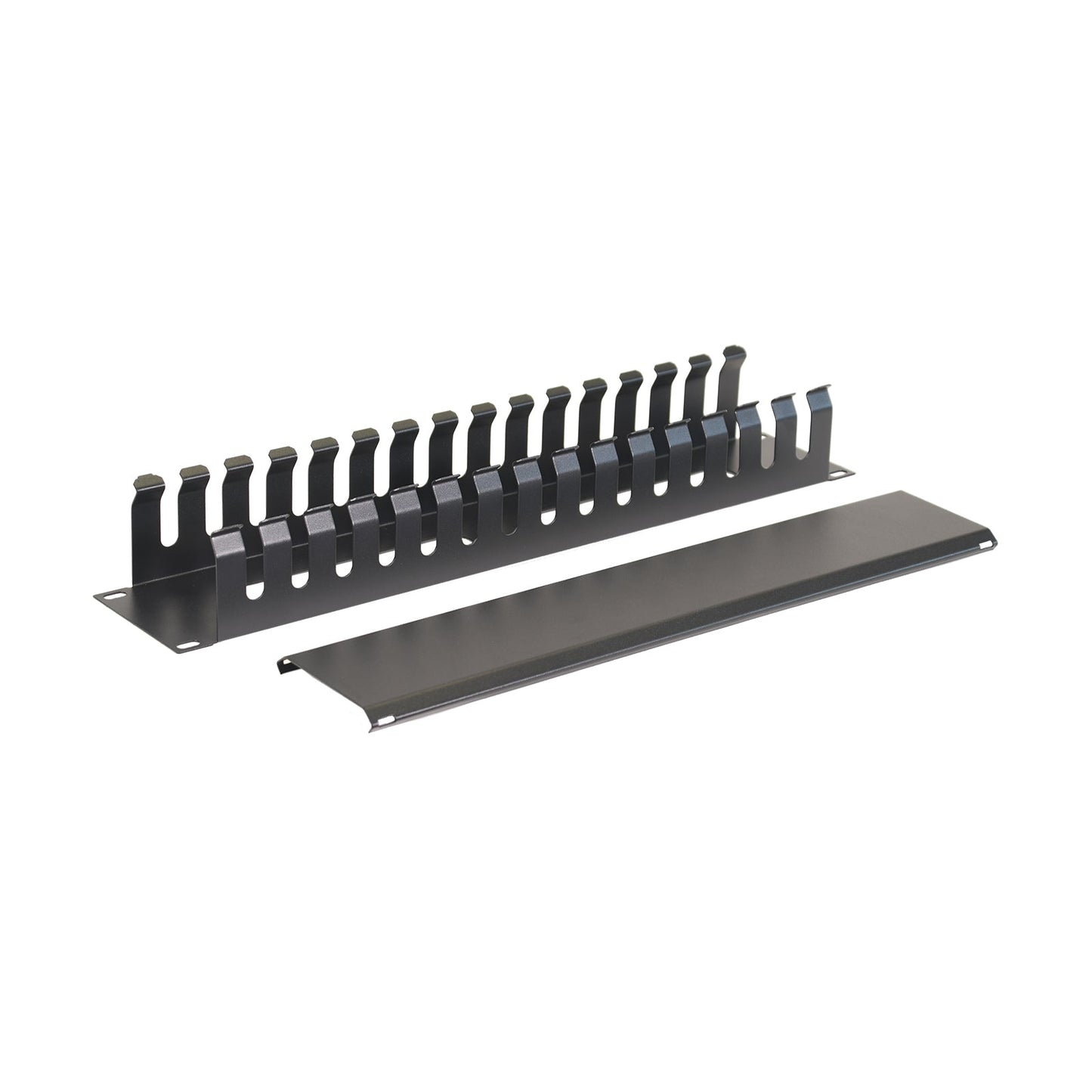 Aeons 2U Rack Mount Cable Management Horizontal Raceway with Cover, Metal Slim Design, 2 Pack