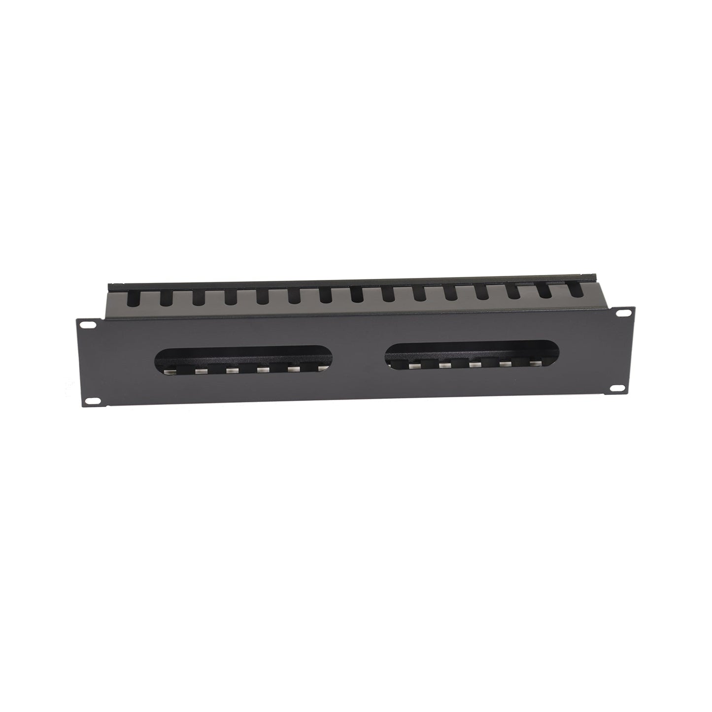 Aeons 2U Rack Mount Cable Management Horizontal Raceway with Cover, Metal Slim Design, 2 Pack