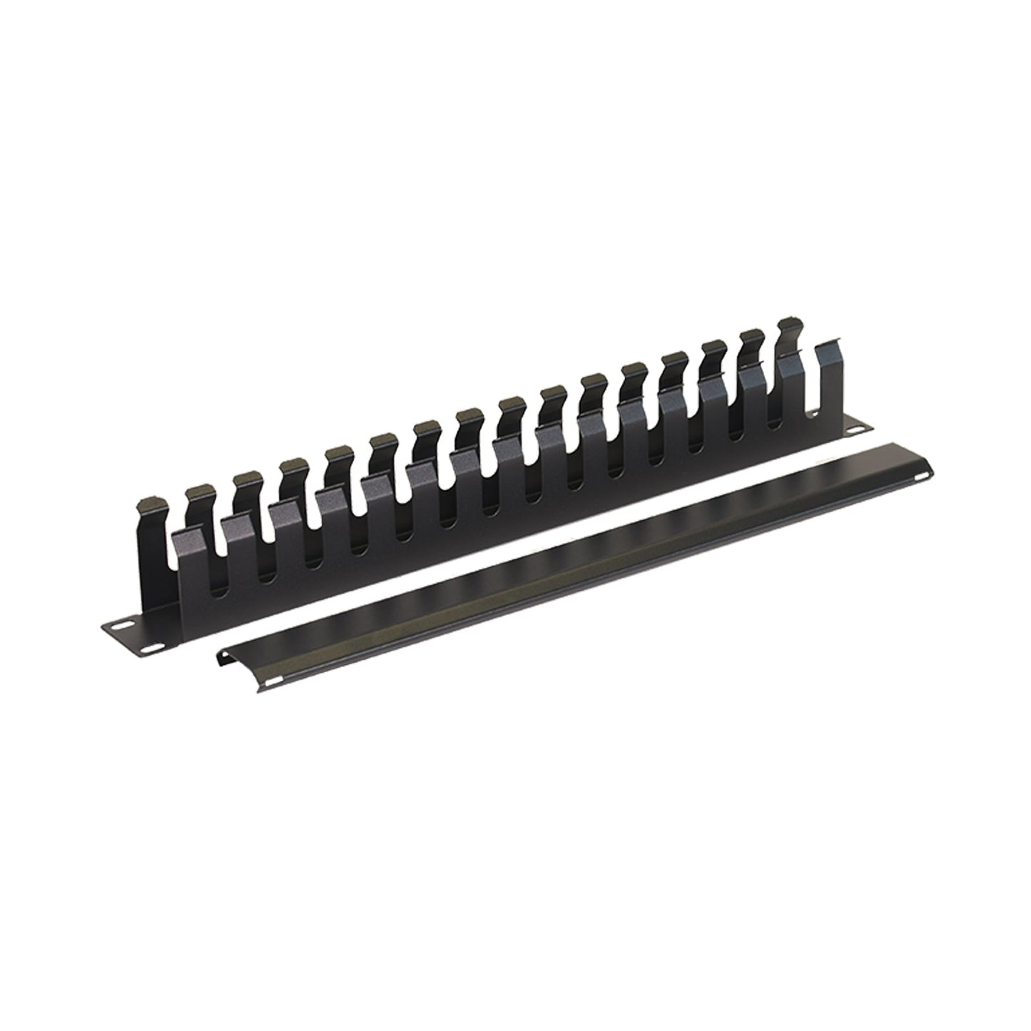 Aeons 1U Rack Mount Cable Management Horizontal Raceway with Cover, Metal Slim Design, 4 Pack