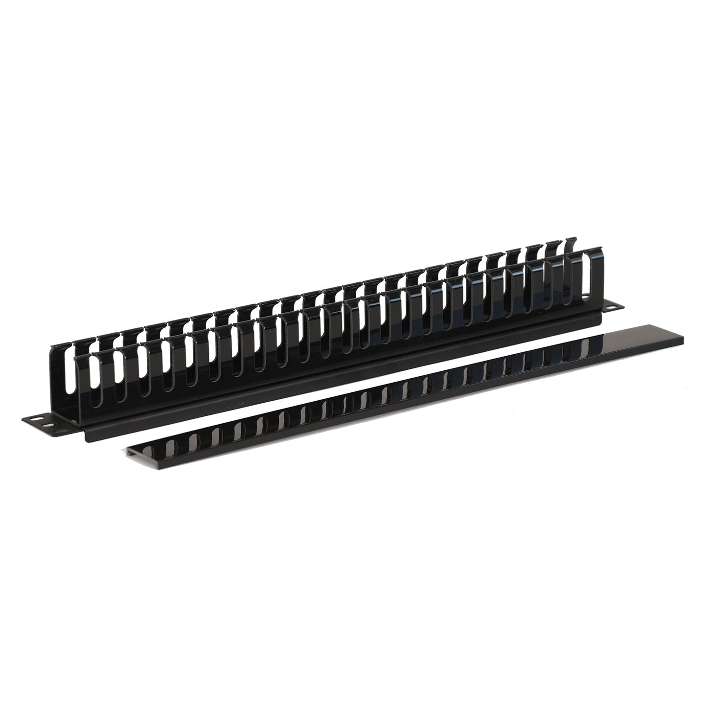 Aeons 1U Rack Mount Cable Management Horizontal Raceway with Cover, Plastic Slim Design, 4 Pack