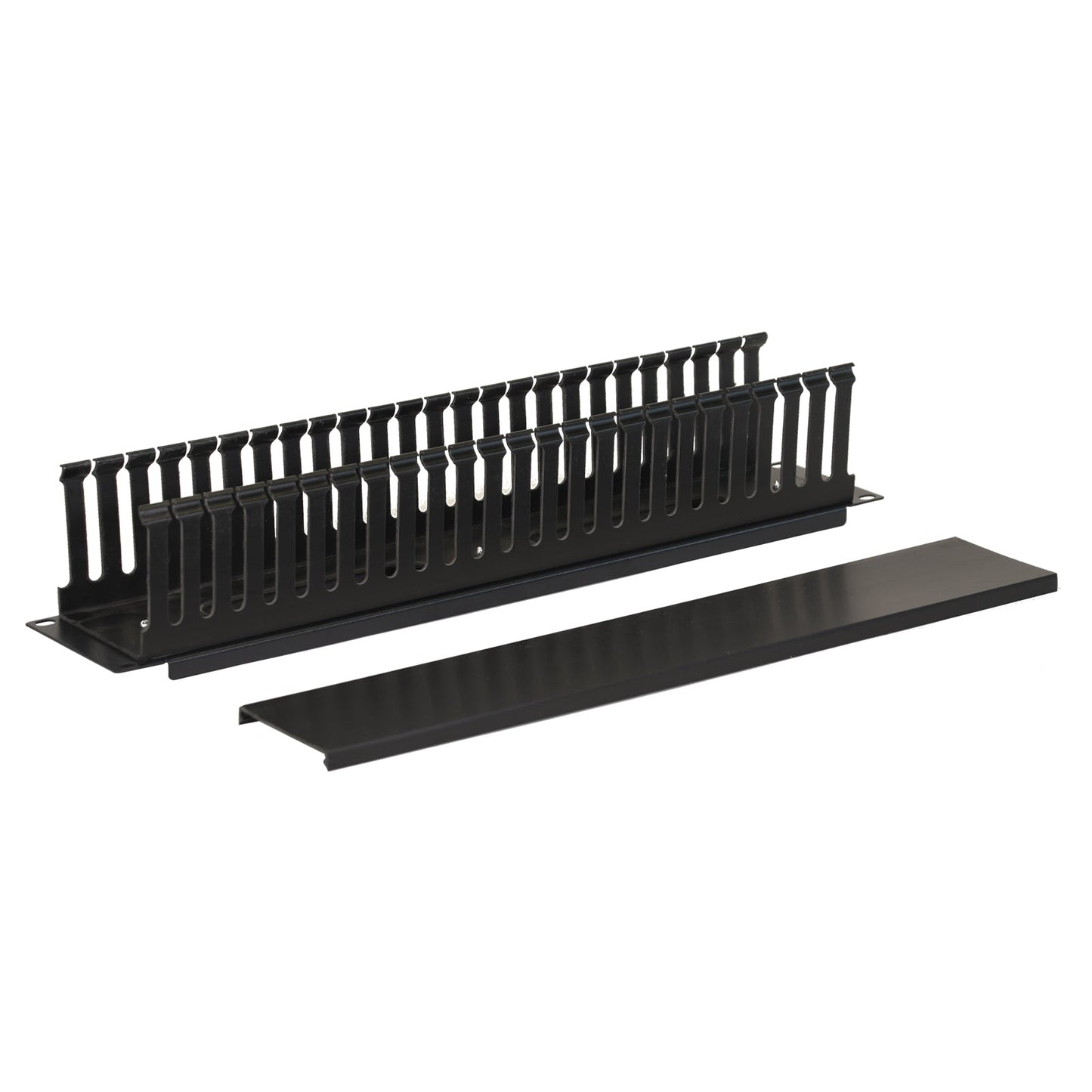 Aeons 2U Rack Mount Cable Management Horizontal Raceway with Cover, Plastic Slim Design, 2 Pack