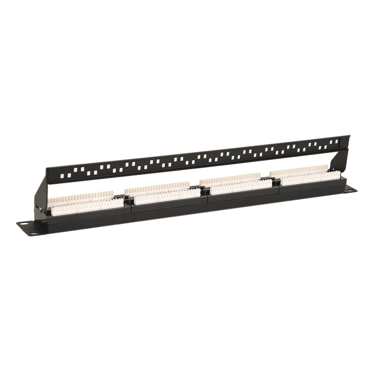 Aeons 24-Port CAT6 UTP Patch Panel, 1U 19-inch Rack Mount Keystone RJ45 Cat 5/5e/6 Gigabit/Fast Ethernet, Cable Management Bar, Black