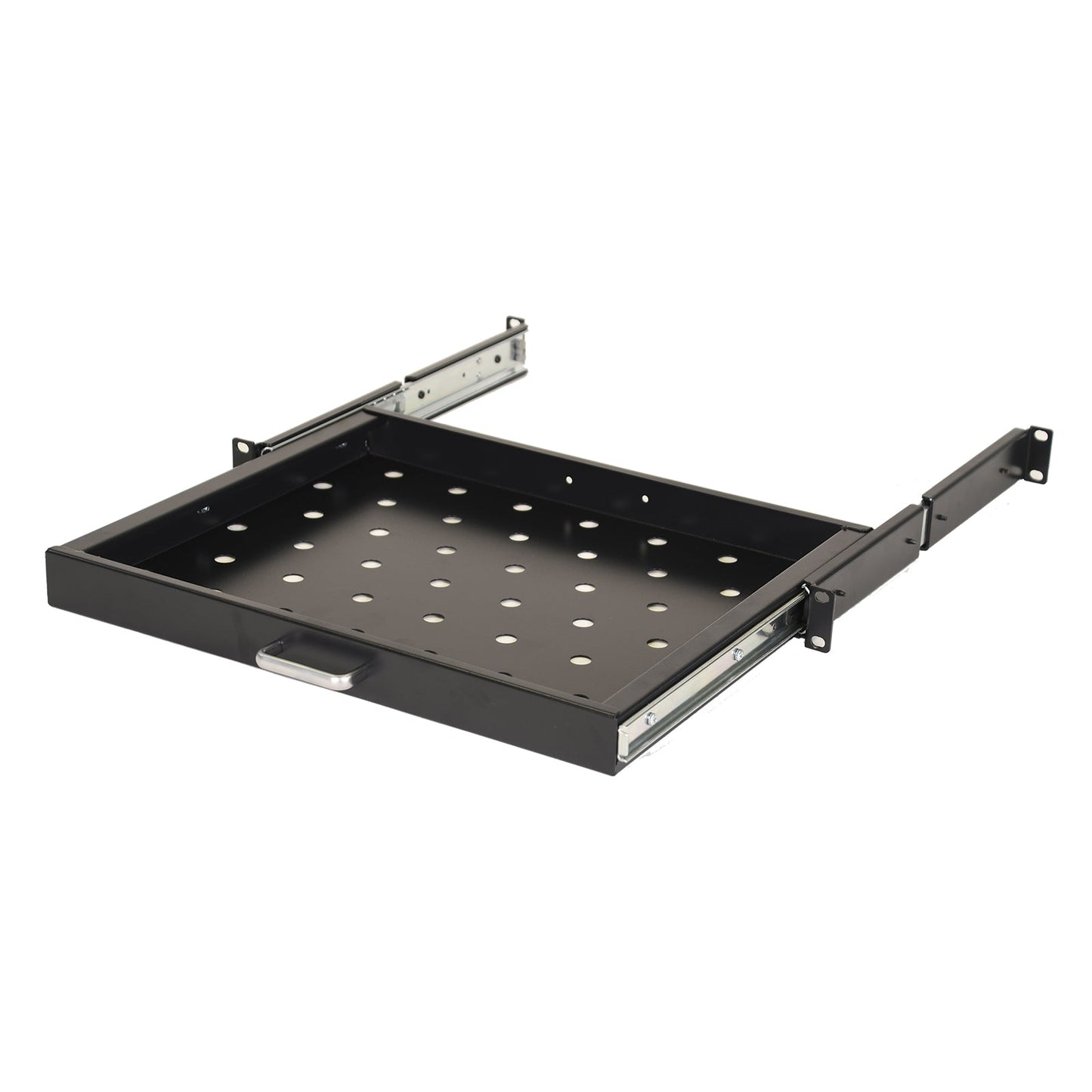 Aeons Premium 1U Rack Mount Vented 4-Post Sliding Shelf, 14-inch Depth, 2-Pack