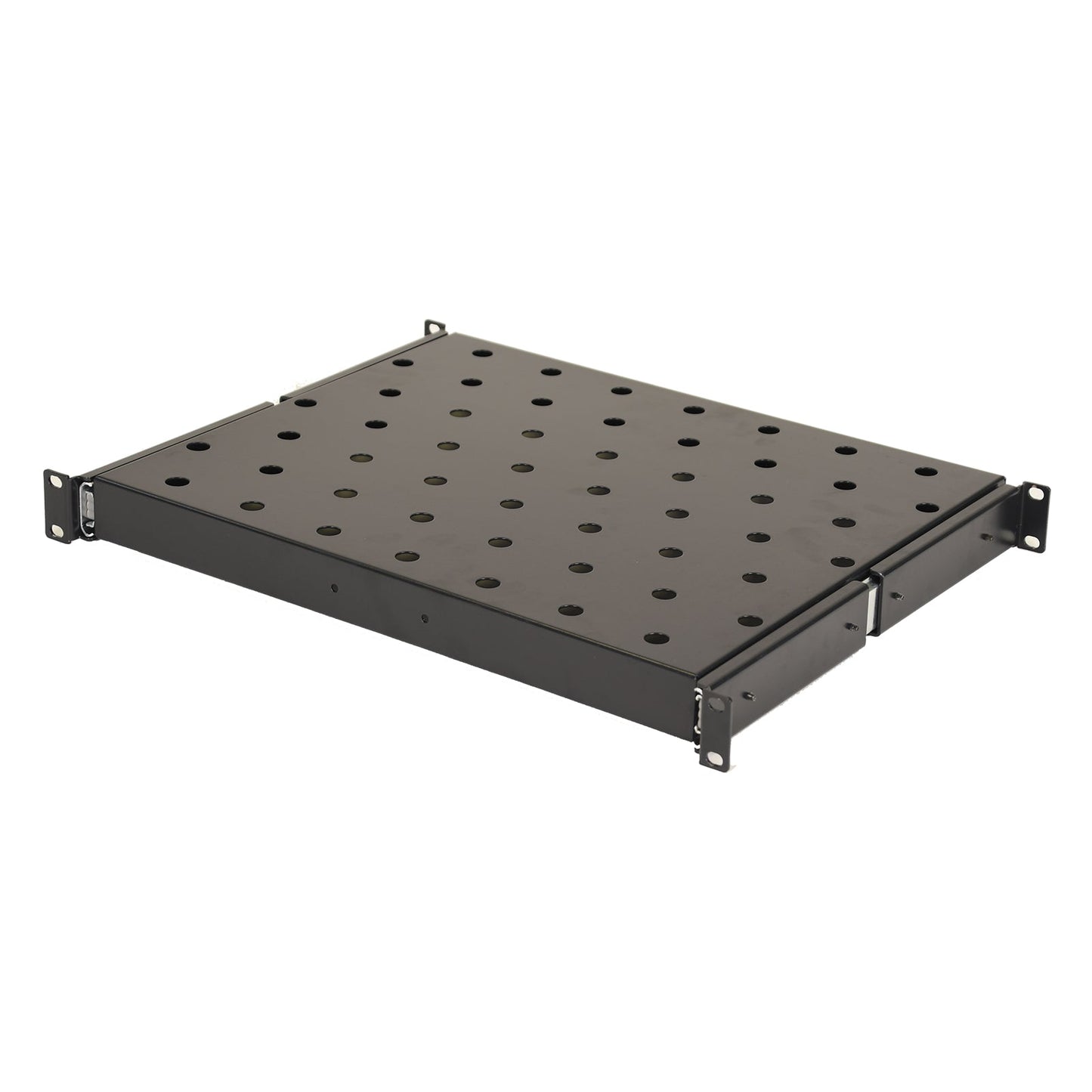 Aeons Premium 1U Rack Mount Vented 4-Post Sliding Shelf, 14-inch Depth, 2-Pack