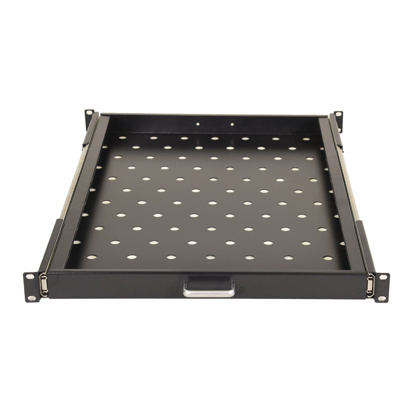 Aeons Premium 1U Rack Mount Vented 4-Post Sliding Shelf, 26-inch Depth