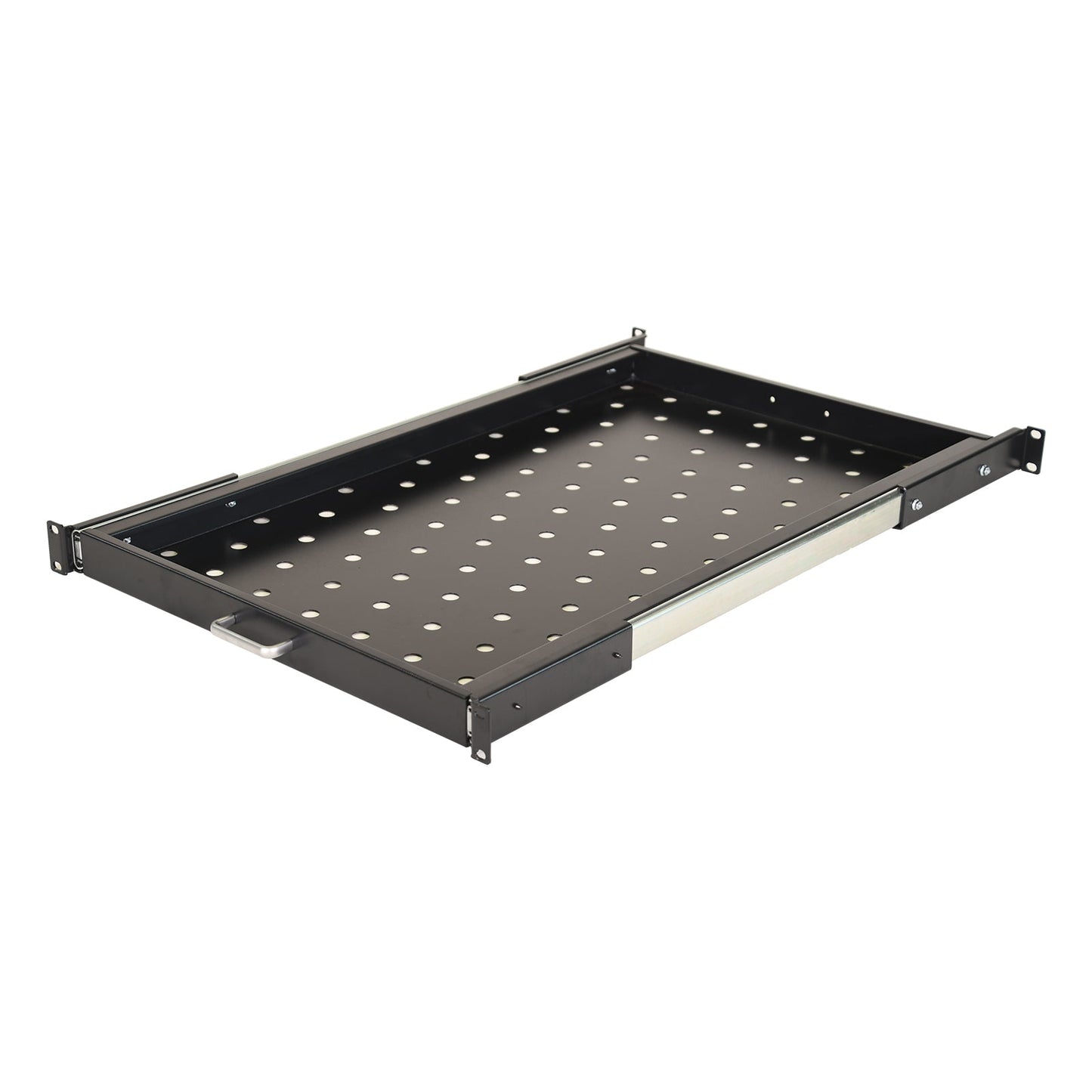 Aeons Premium 1U Rack Mount Vented 4-Post Sliding Shelf, 29-inch Depth