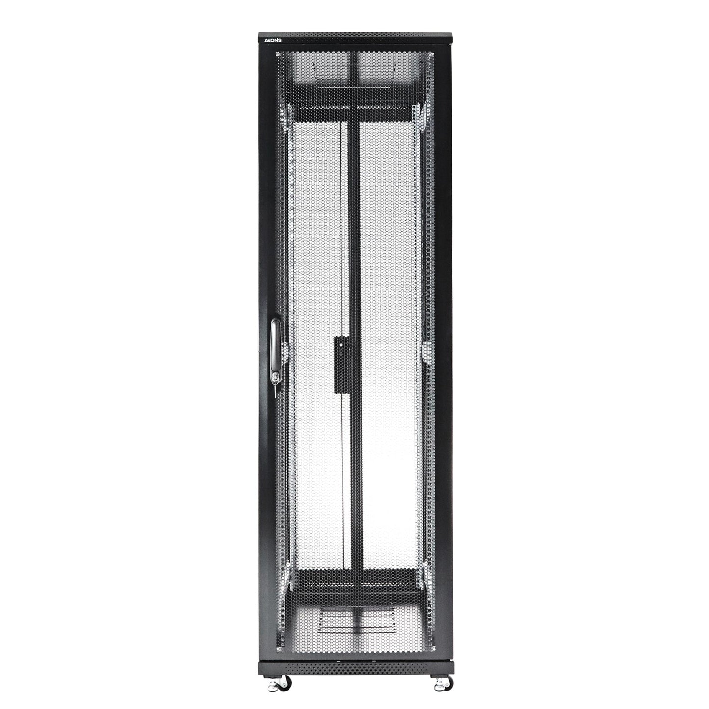 Aeons G-Series 42U Professional Server Rack Enclosure Cabinet Kit, Mid-Depth, Secure Perforated Door, Cable Management