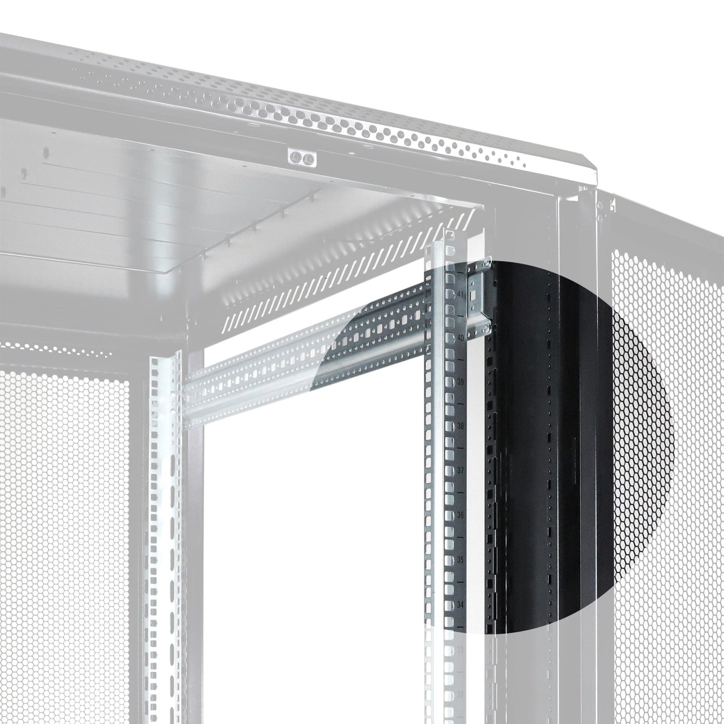 Aeons G-Series 42U Professional Server Rack Enclosure Cabinet Kit, Mid-Depth, Secure Glass Door, Cable Management
