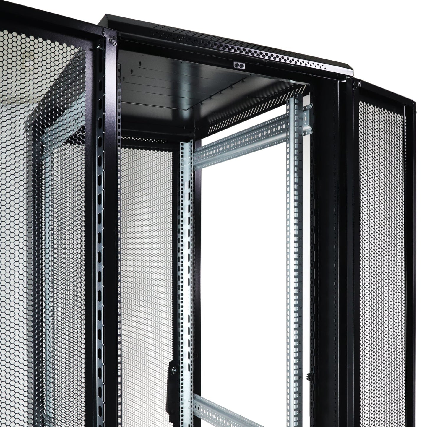 Aeons G-Series 42U Professional Server Rack Enclosure Cabinet Kit, Mid-Depth, Secure Perforated Door, Cable Management