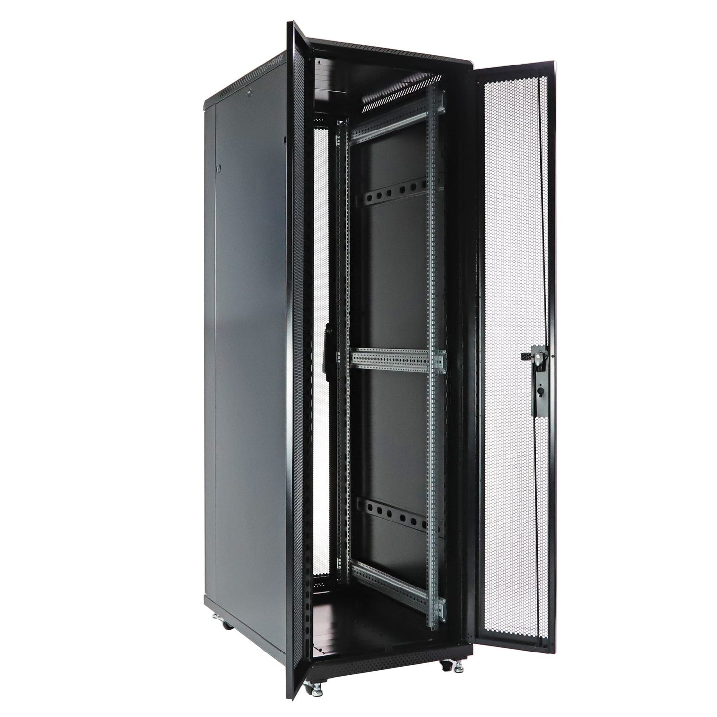 Aeons G-Series 42U Professional Server Rack Enclosure Cabinet Kit, Mid-Depth, Secure Perforated Door, Cable Management