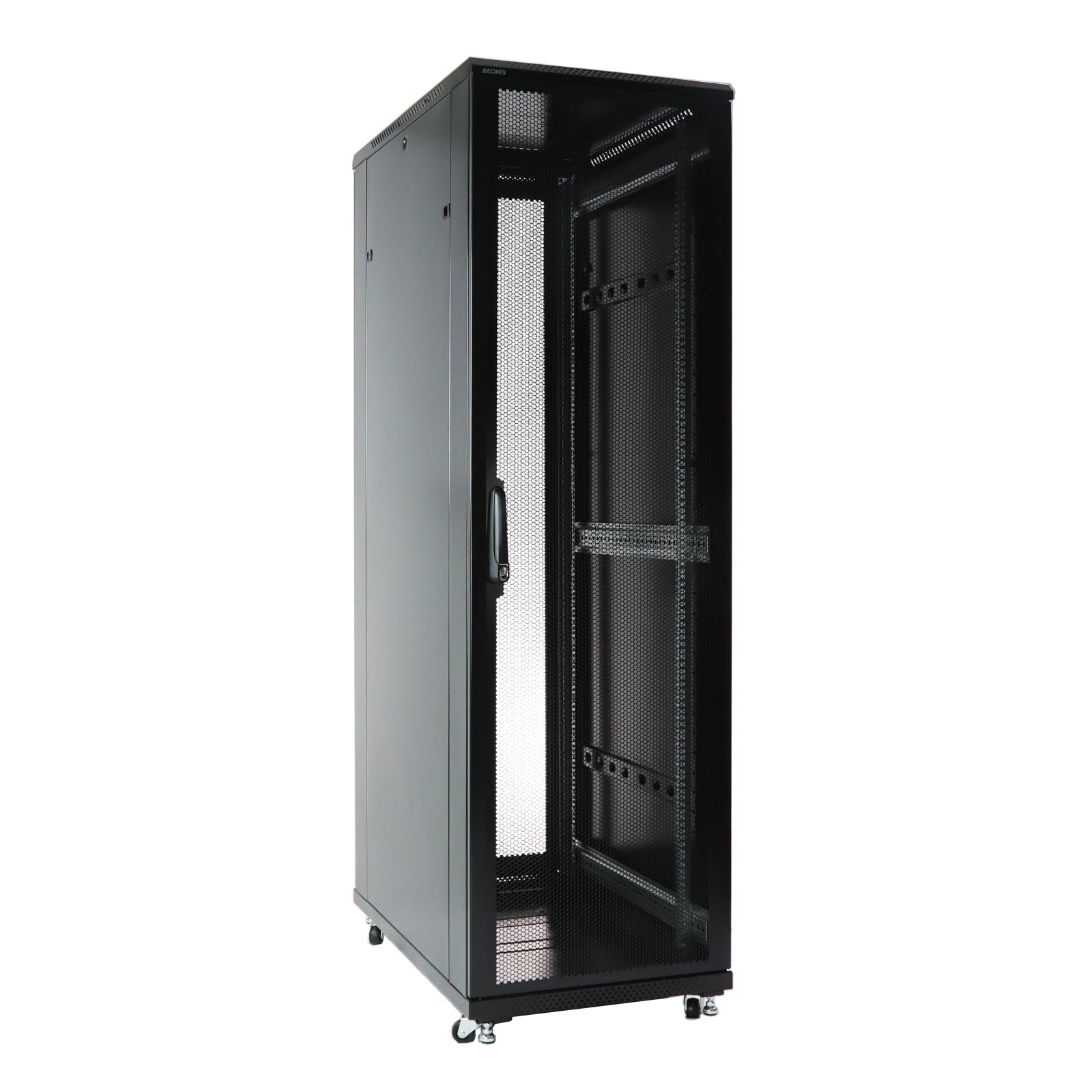 Aeons G-Series 42U Professional Server Rack Enclosure Cabinet Kit, Mid-Depth, Secure Perforated Door, Cable Management