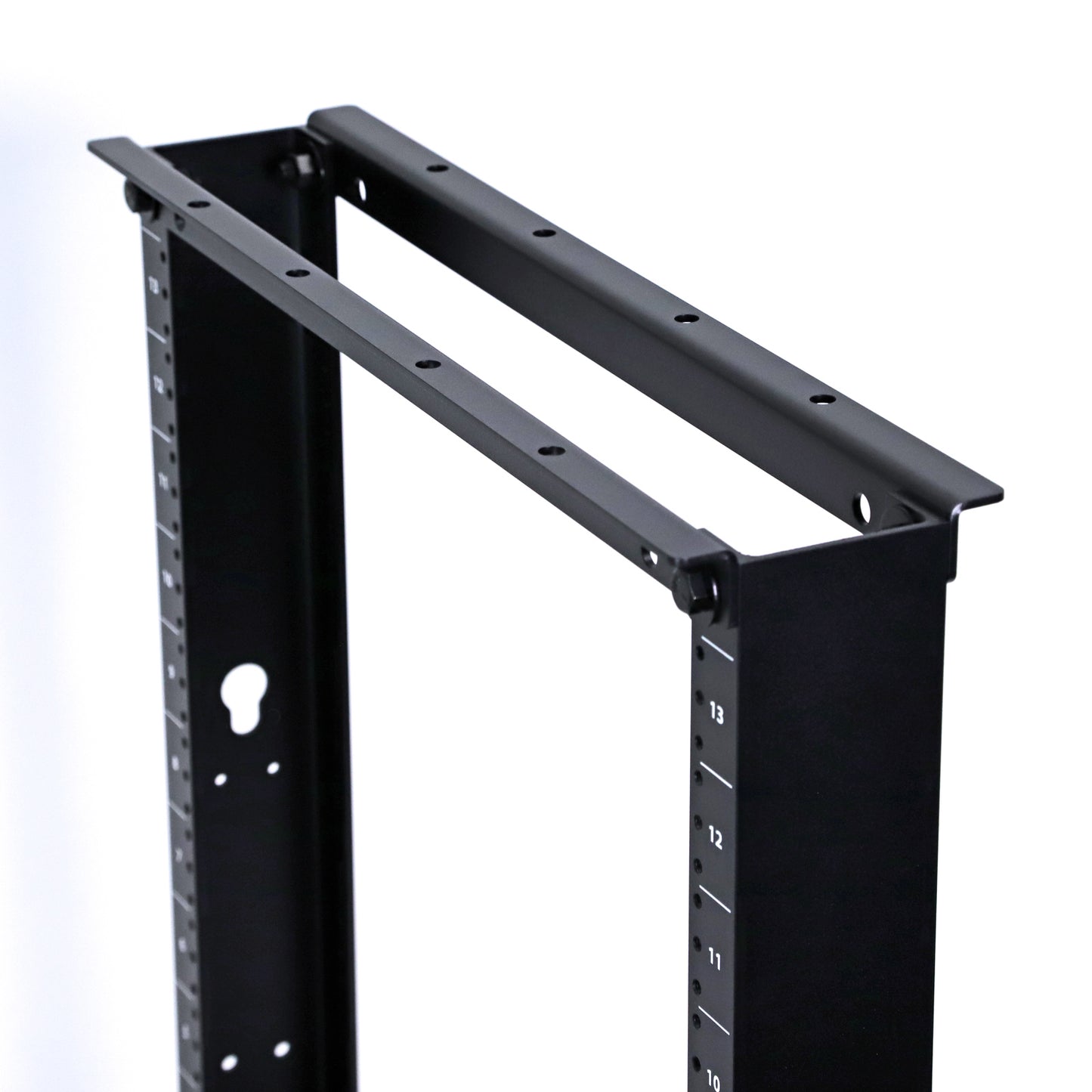 Aeons AR Series 13U 2-Post Aluminum Open Frame Rack, Black