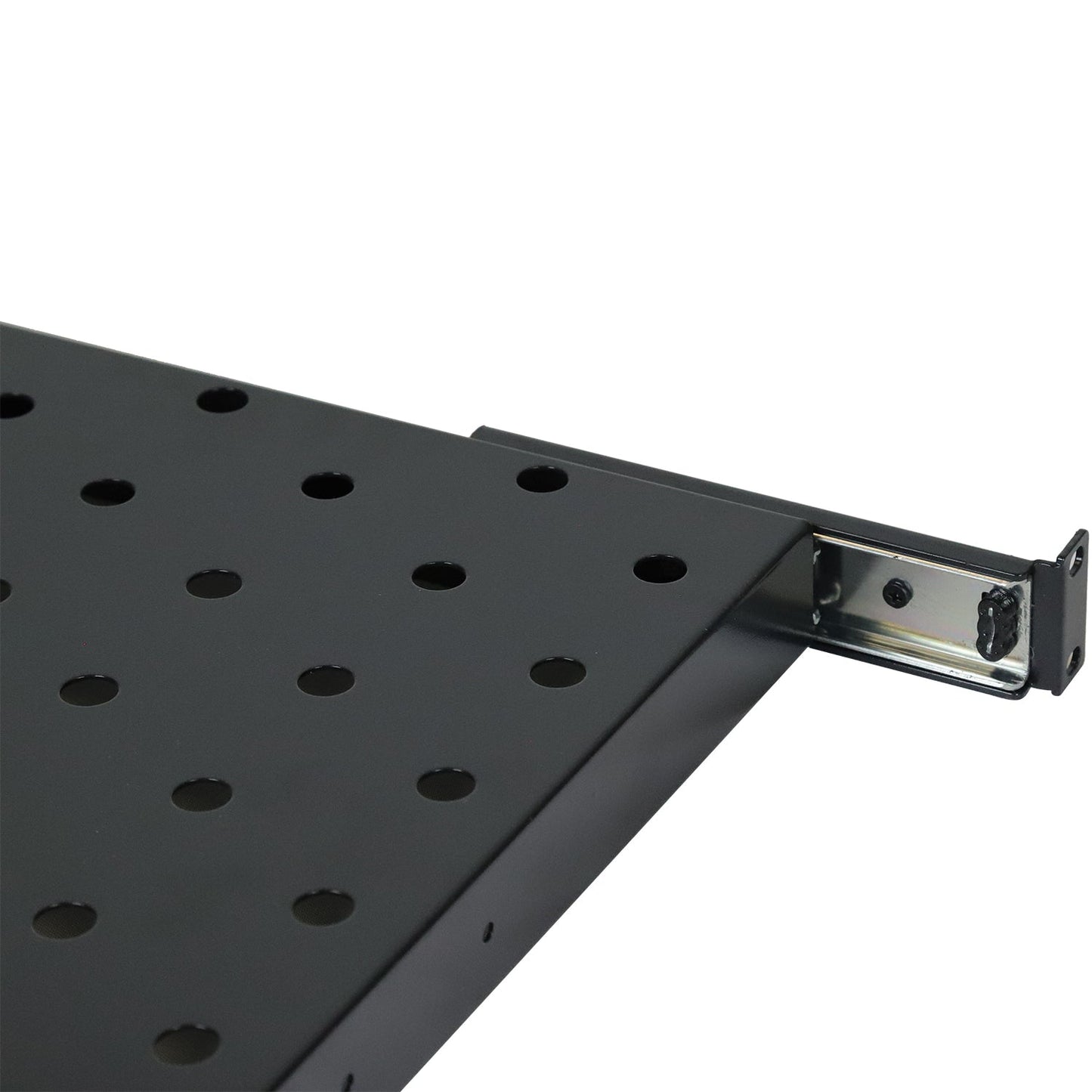 Aeons Premium 1U Rack Mount Vented 4-Post Sliding Shelf, 22-inch Depth