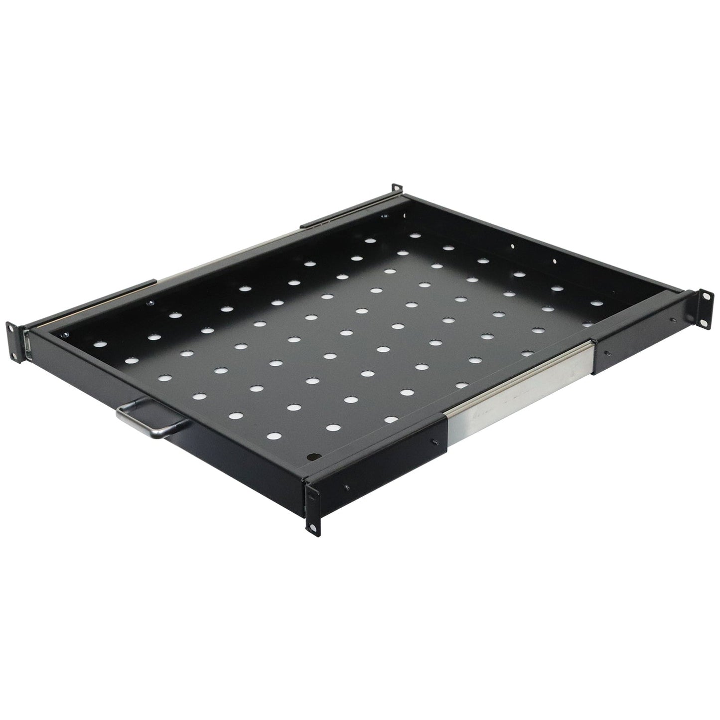 Aeons Premium 1U Rack Mount Vented 4-Post Sliding Shelf, 22-inch Depth