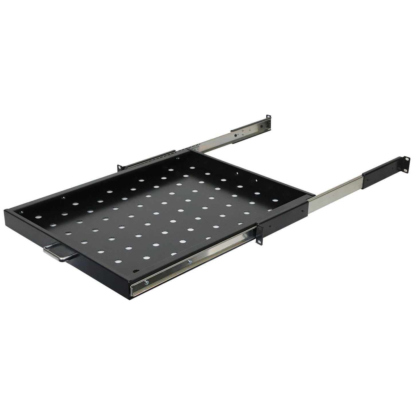 Aeons Premium 1U Rack Mount Vented 4-Post Sliding Shelf, 22-inch Depth